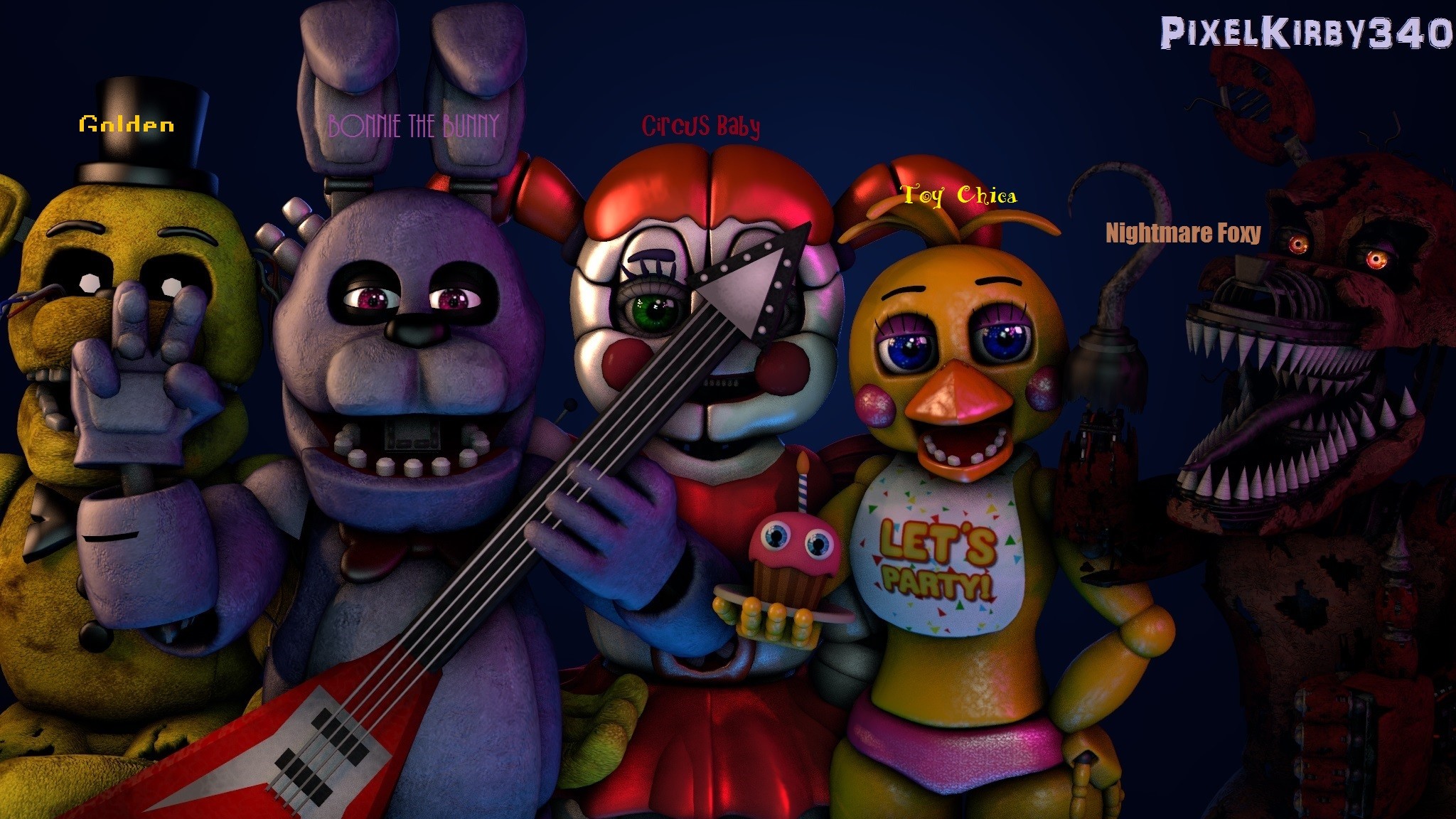 My Favourite FNAF Characters by PixelKirby340 on DeviantArt Â· f naf all  characters wallpaper …