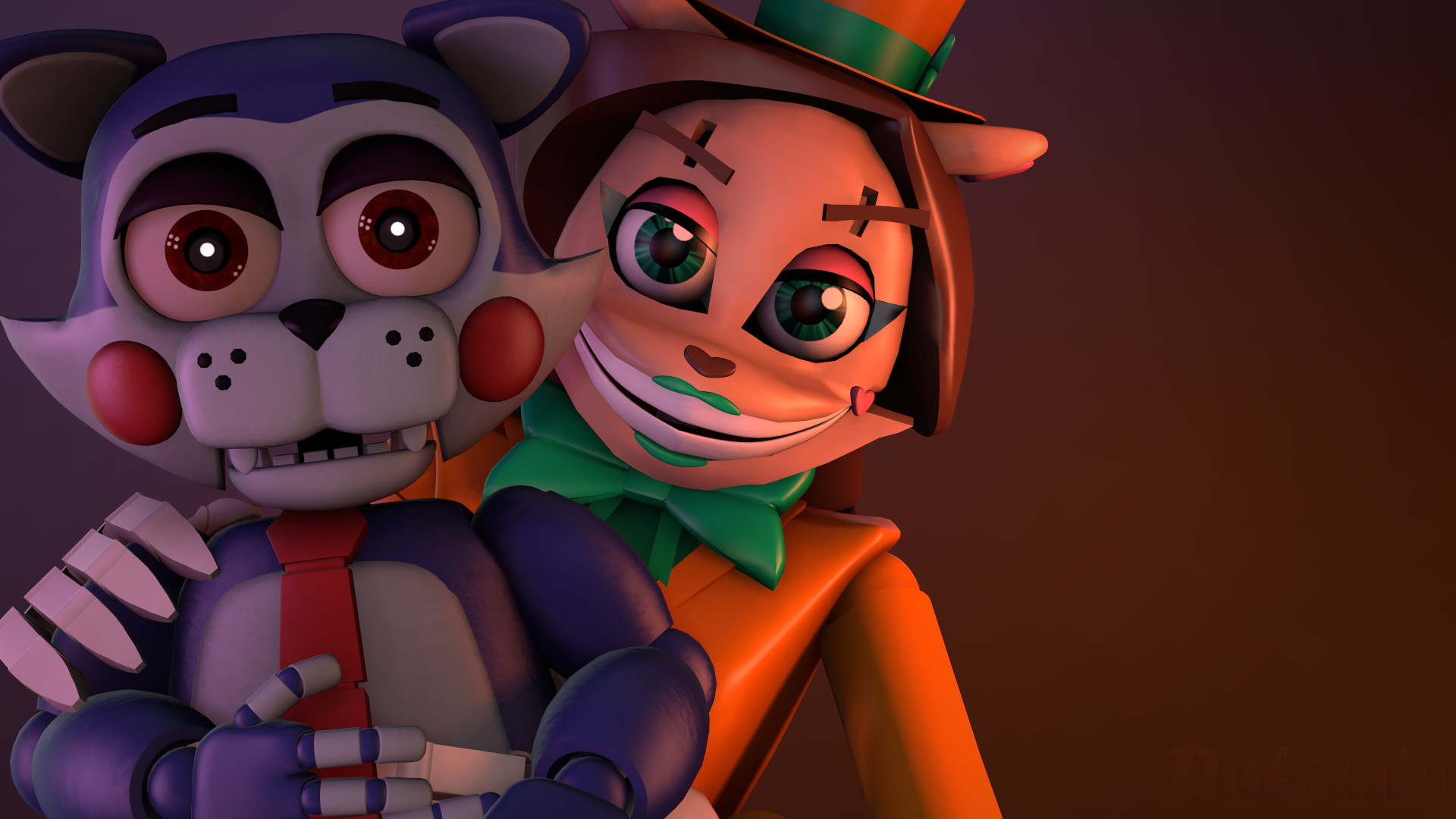 FNAF SFM Wallpaper Netty and adventure Candy by Dafomin