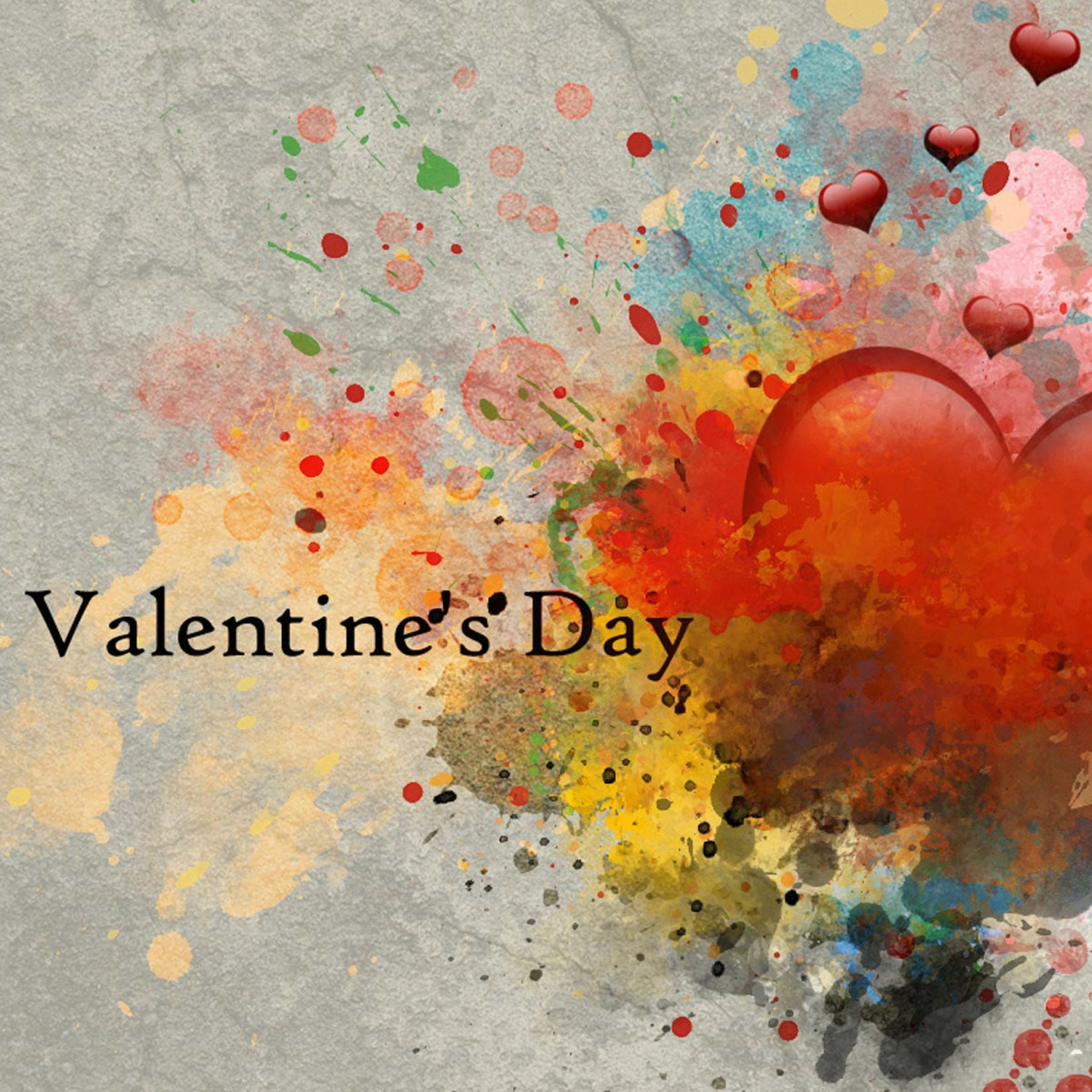 395 2 Heart Splash Valentines Day Card iPad wallpaper