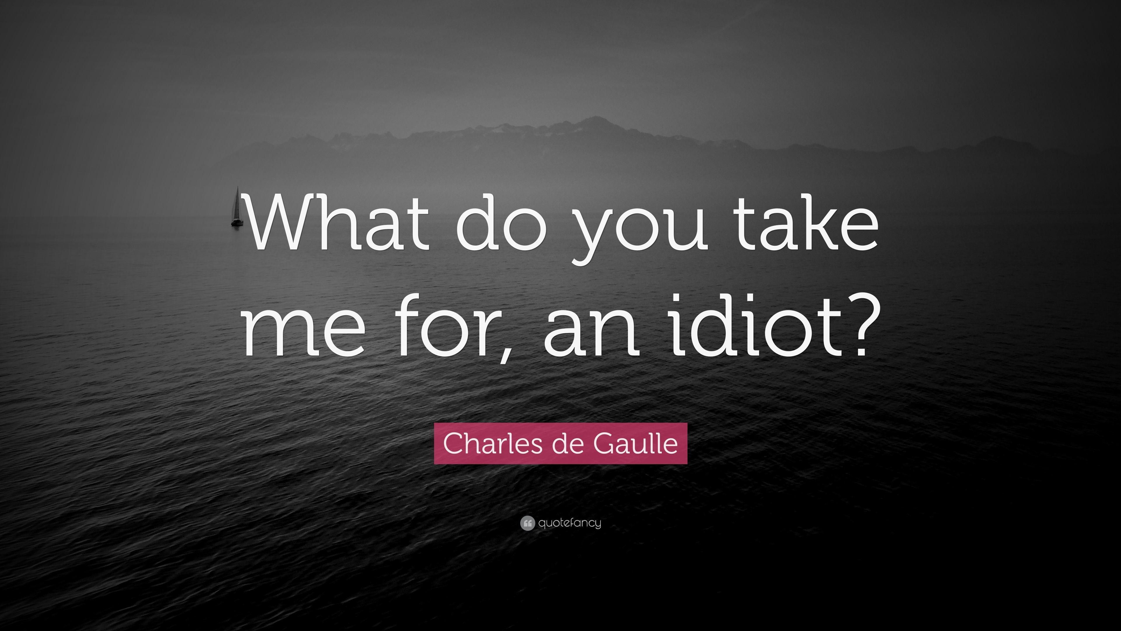 Charles de Gaulle Quote What do you take me for, an idiot