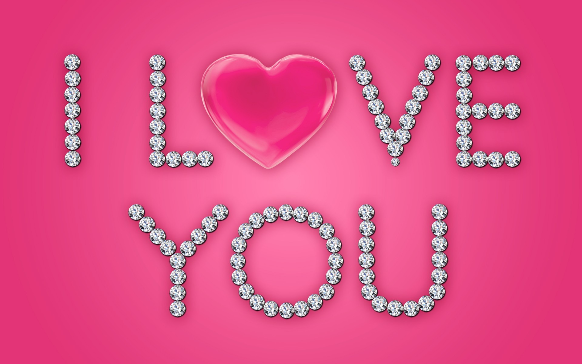 I Love You Diamonds Pink Heart wallpapers and stock photos