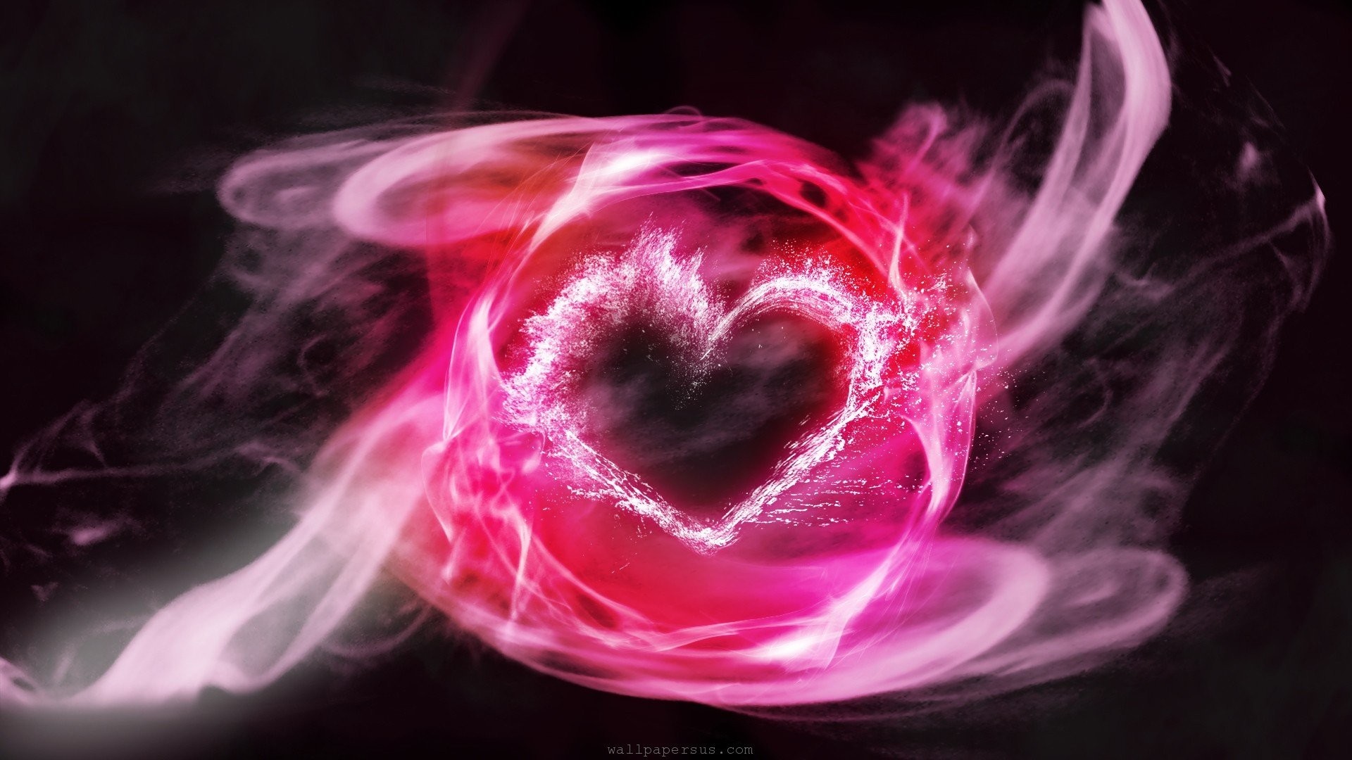 Pink heart smoke abstract dekstop wallpaper