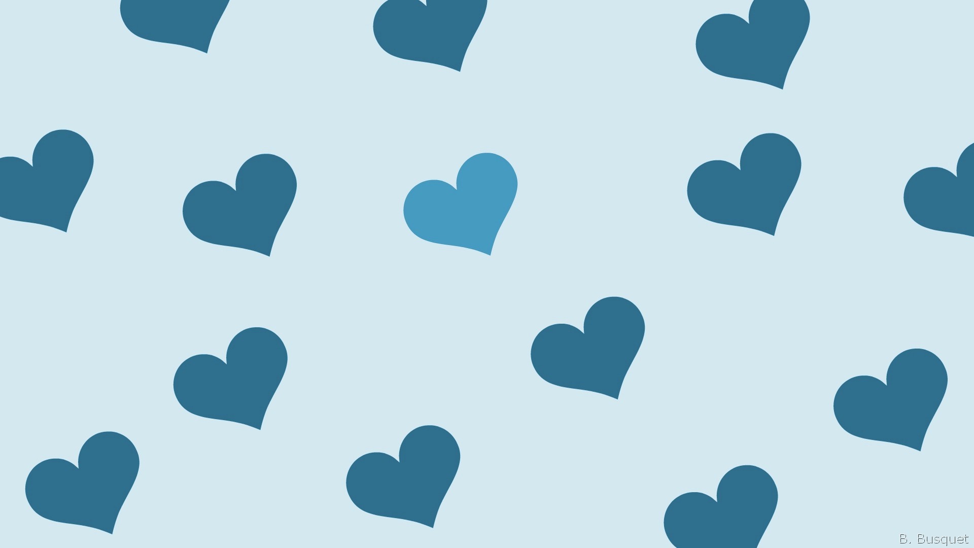 Blue Hearts Fabric Wallpaper and Home Decor  Spoonflower