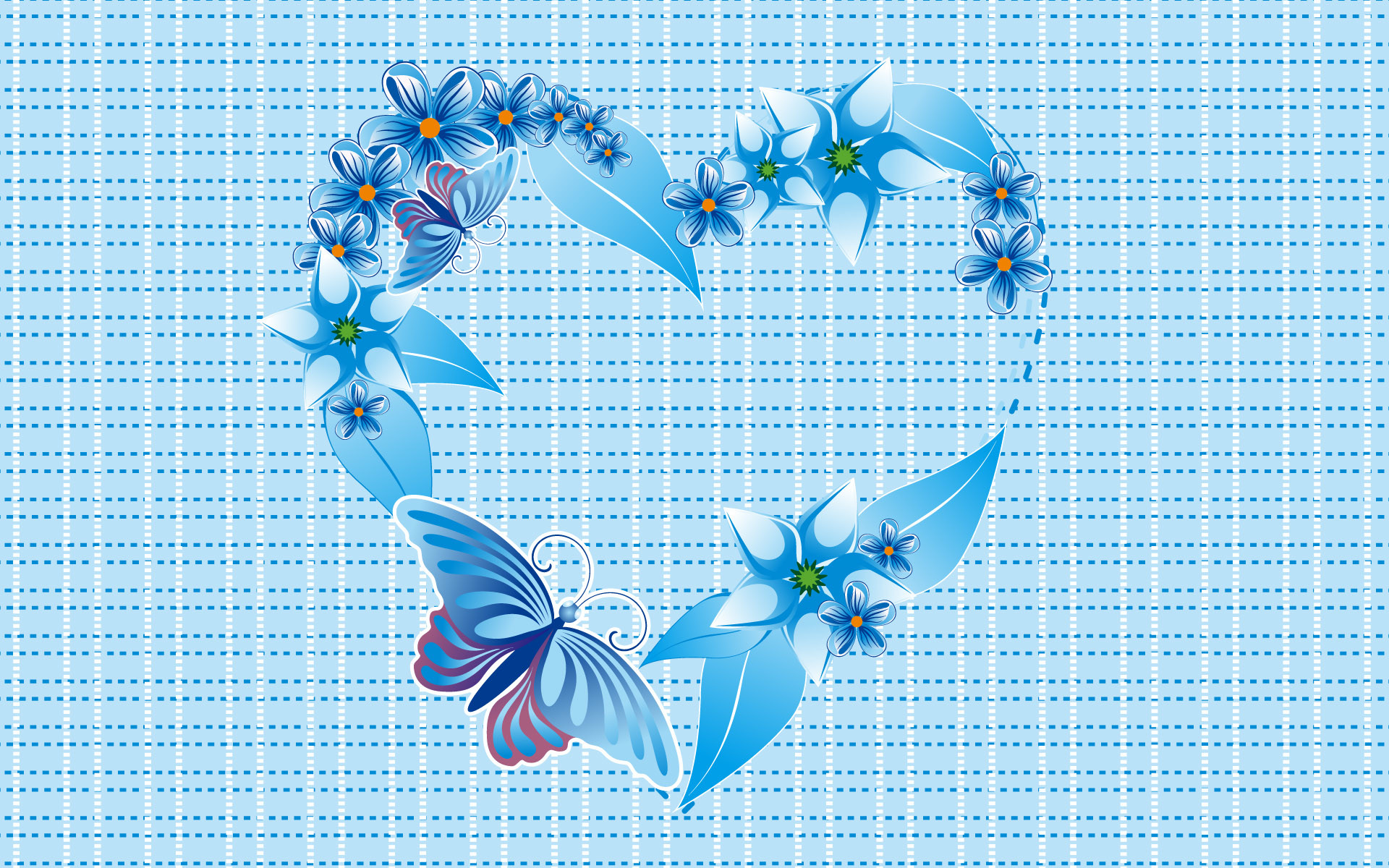 Blue butterfly heart
