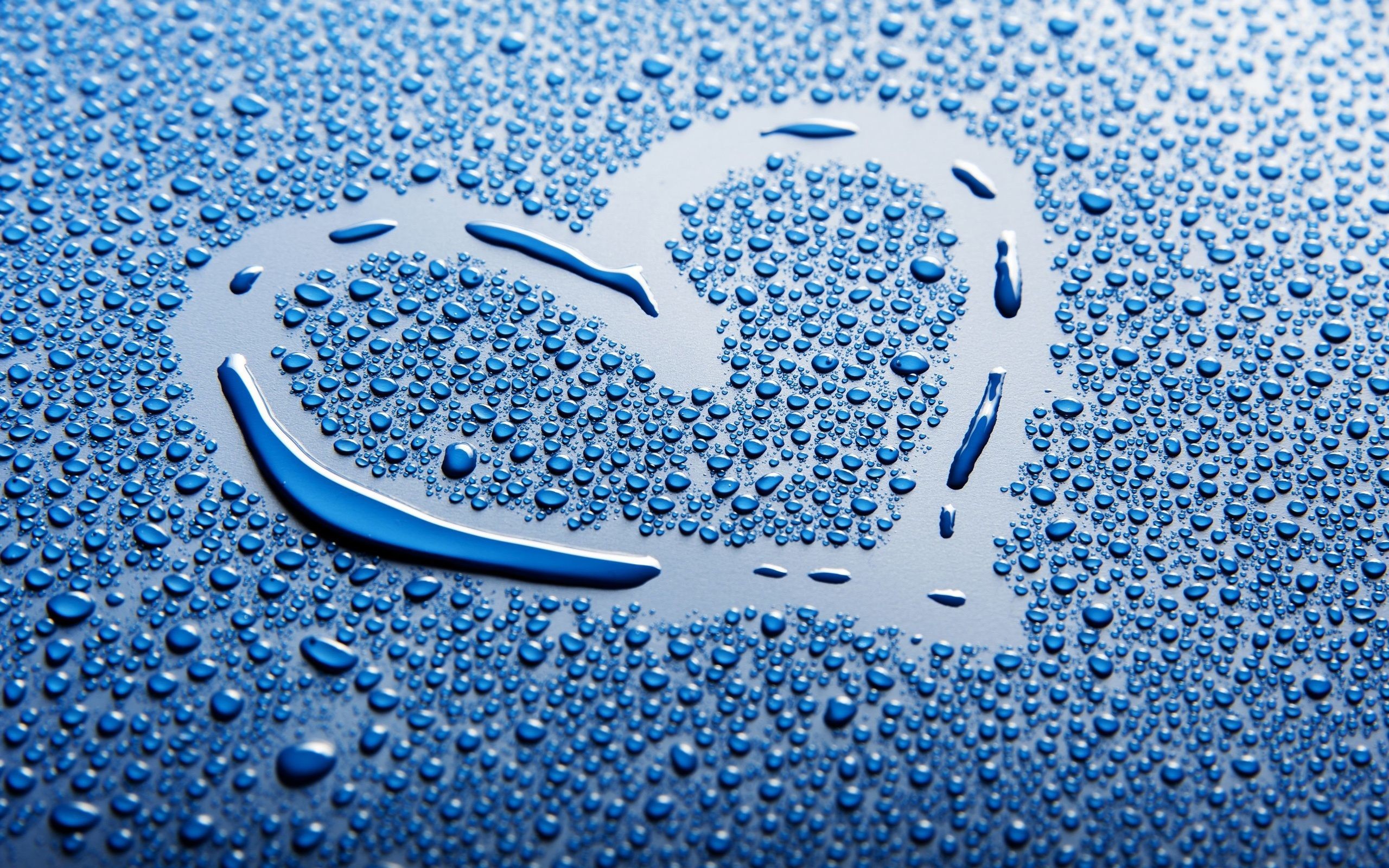 Blue Heart Water Drop Love Wallpaper HD Download Desktop