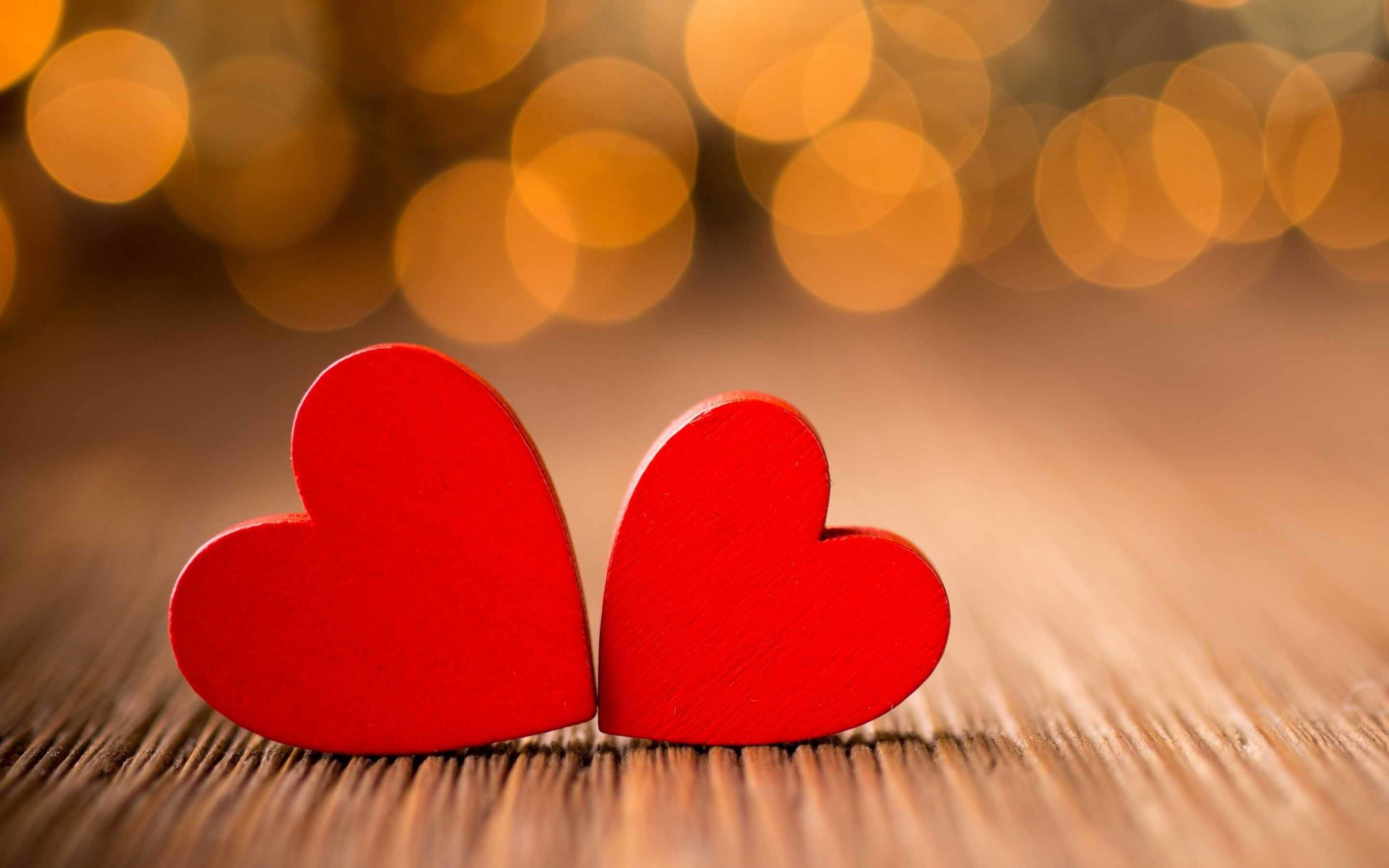 Two red heart couple love symbol hd wallpaper
