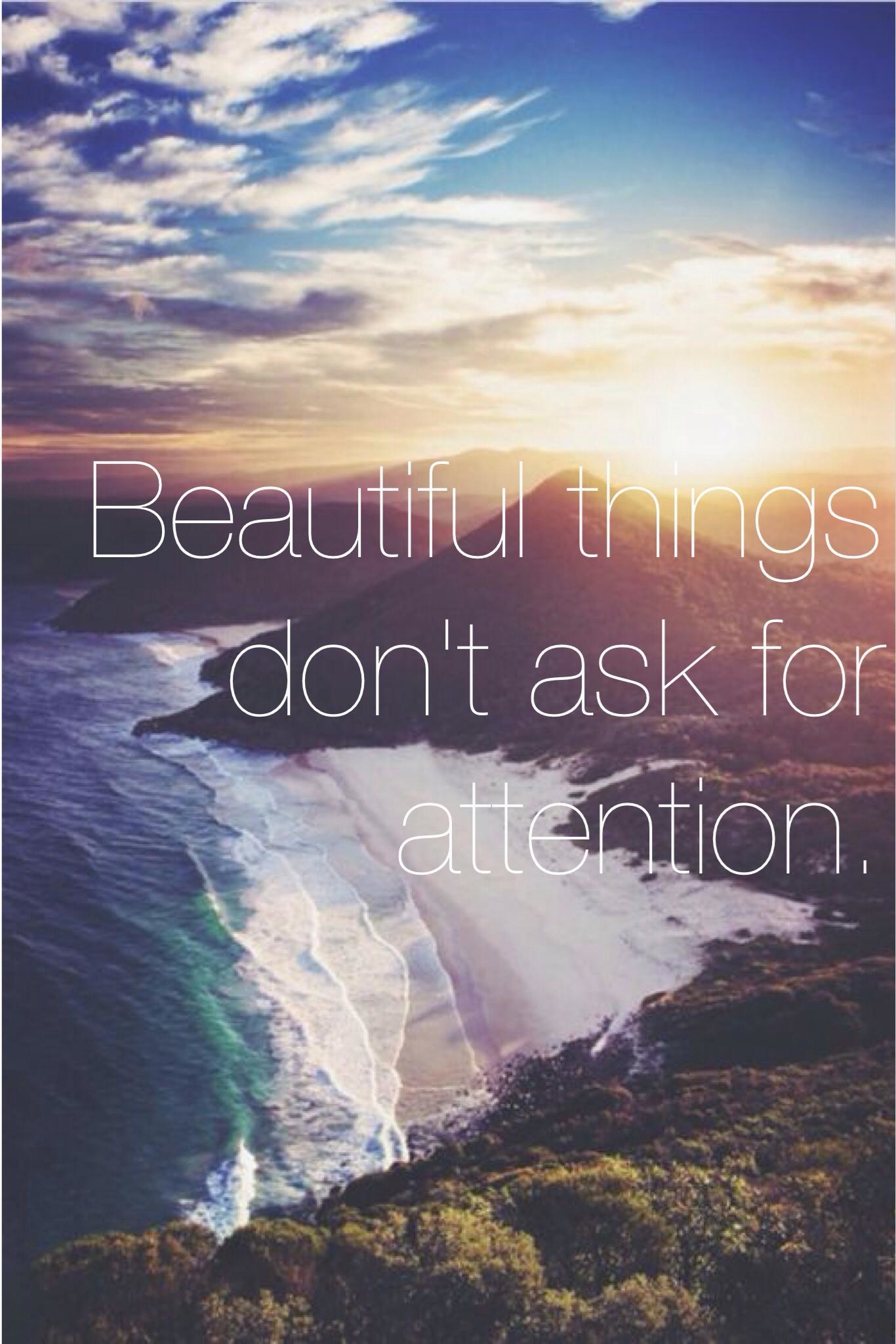 Beautiful things dont ask for attentionI