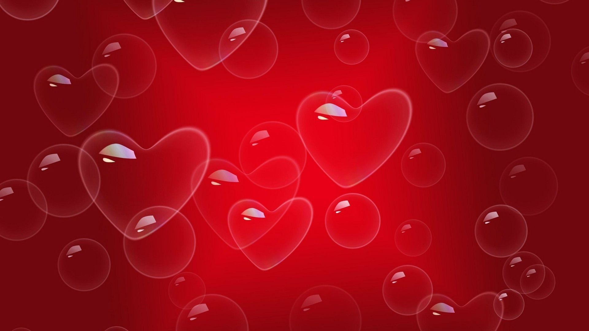 Love Heart Bubbles Red Background Images HD Wallpapers Images