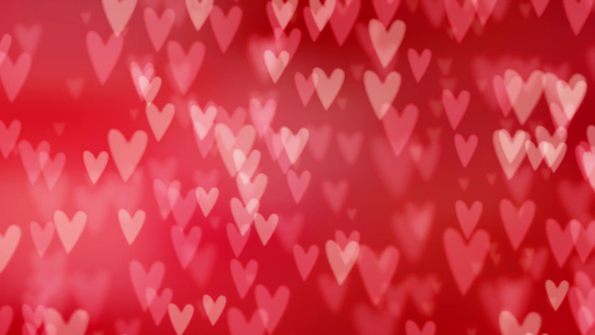 Subscription Library Valentines day or wedding abstract blurred background with falling red hearts. Glittering bokeh lights