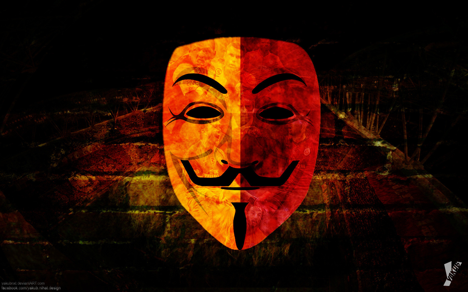Galatasaray Anonymous Mask Sport Hd Wallpaper 9189