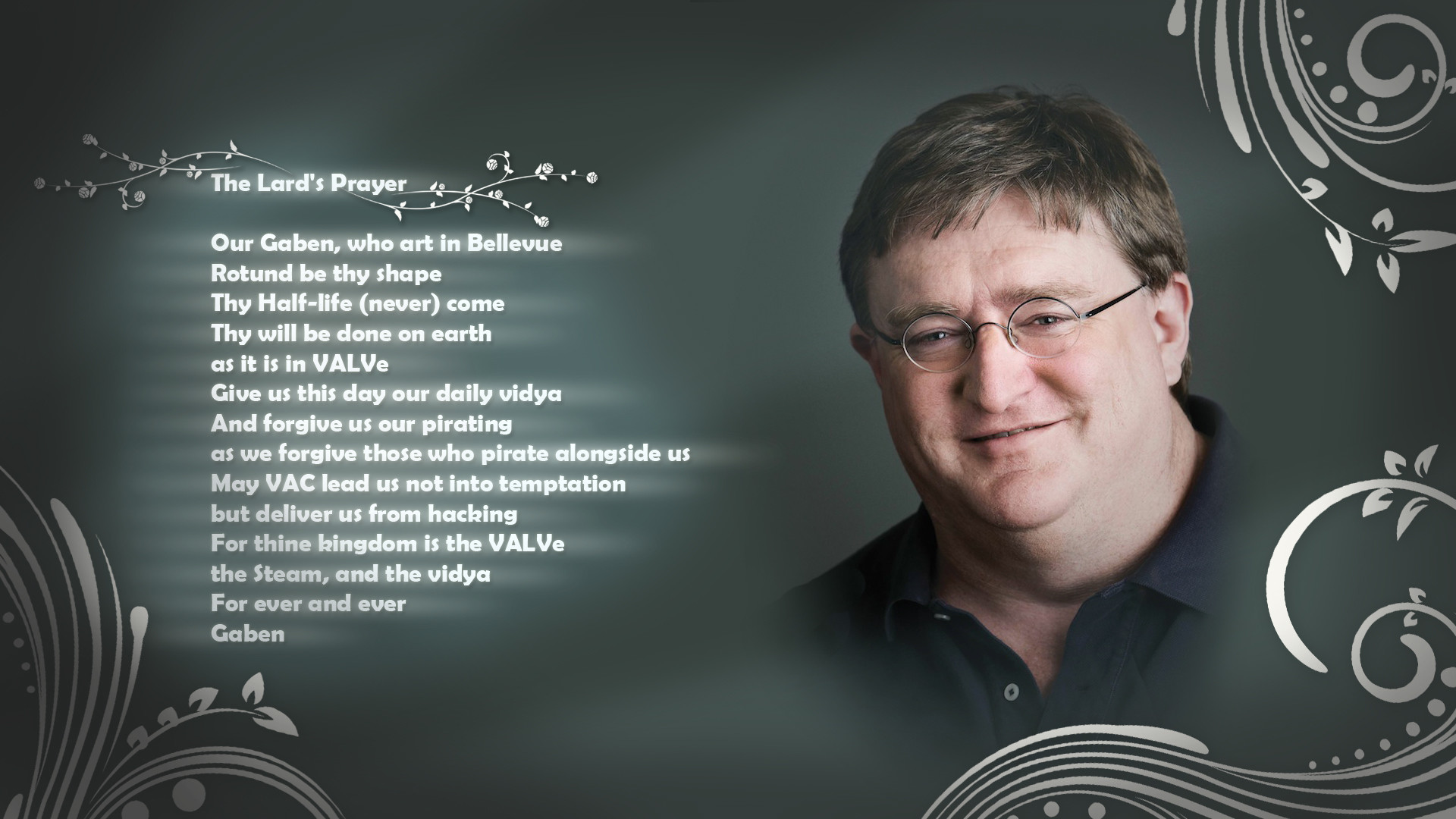 Gabe Newell The Lards Prayer Prayer text humor wallpaper 73746 WallpaperUP