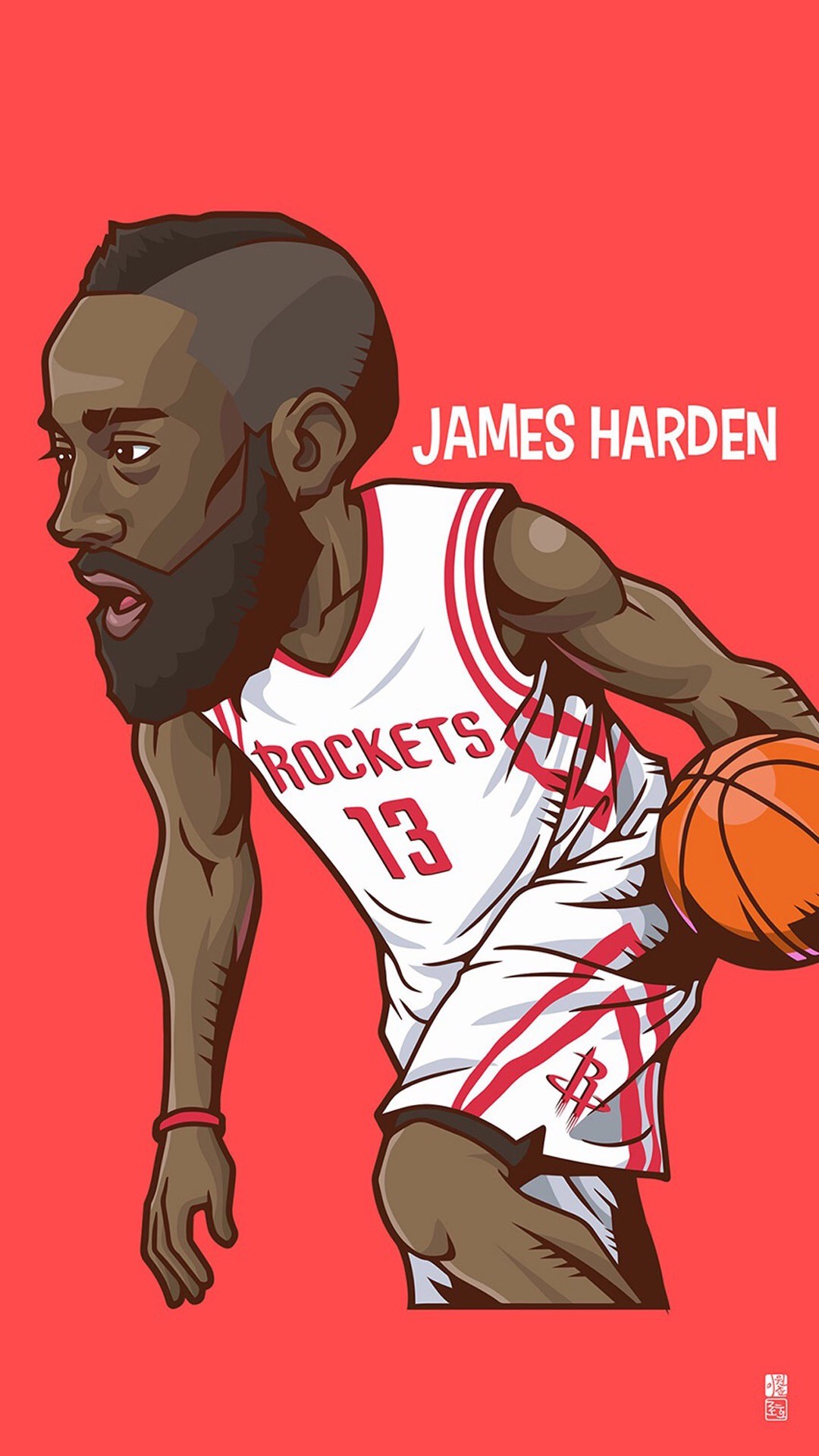 James Harden. Tap to see Collection of Famous NBA Basketball Players Cute Cartoon Wallpapers for