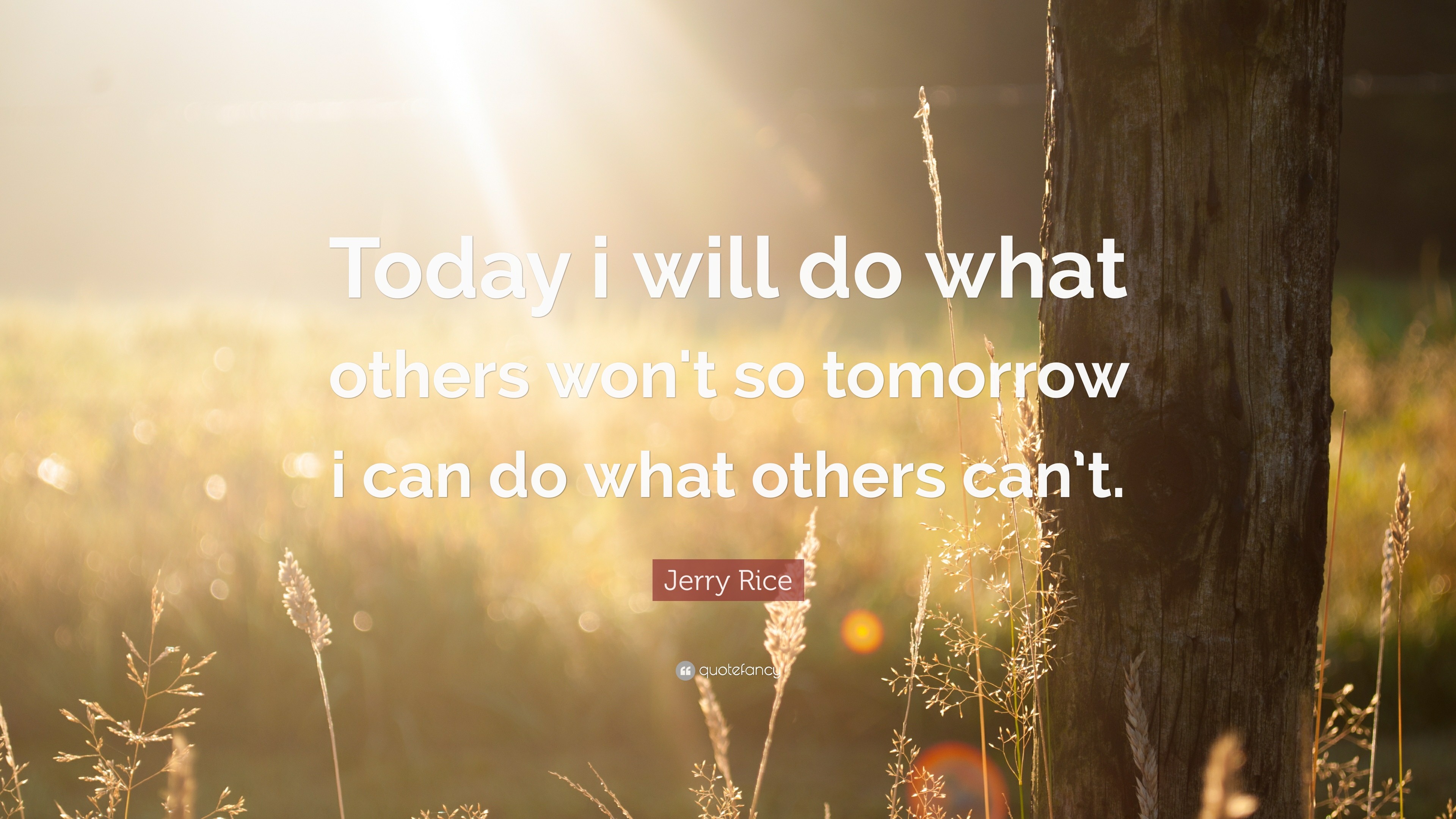 Jerry Rice Quote: “Today i will do what others won't so tomorrow
