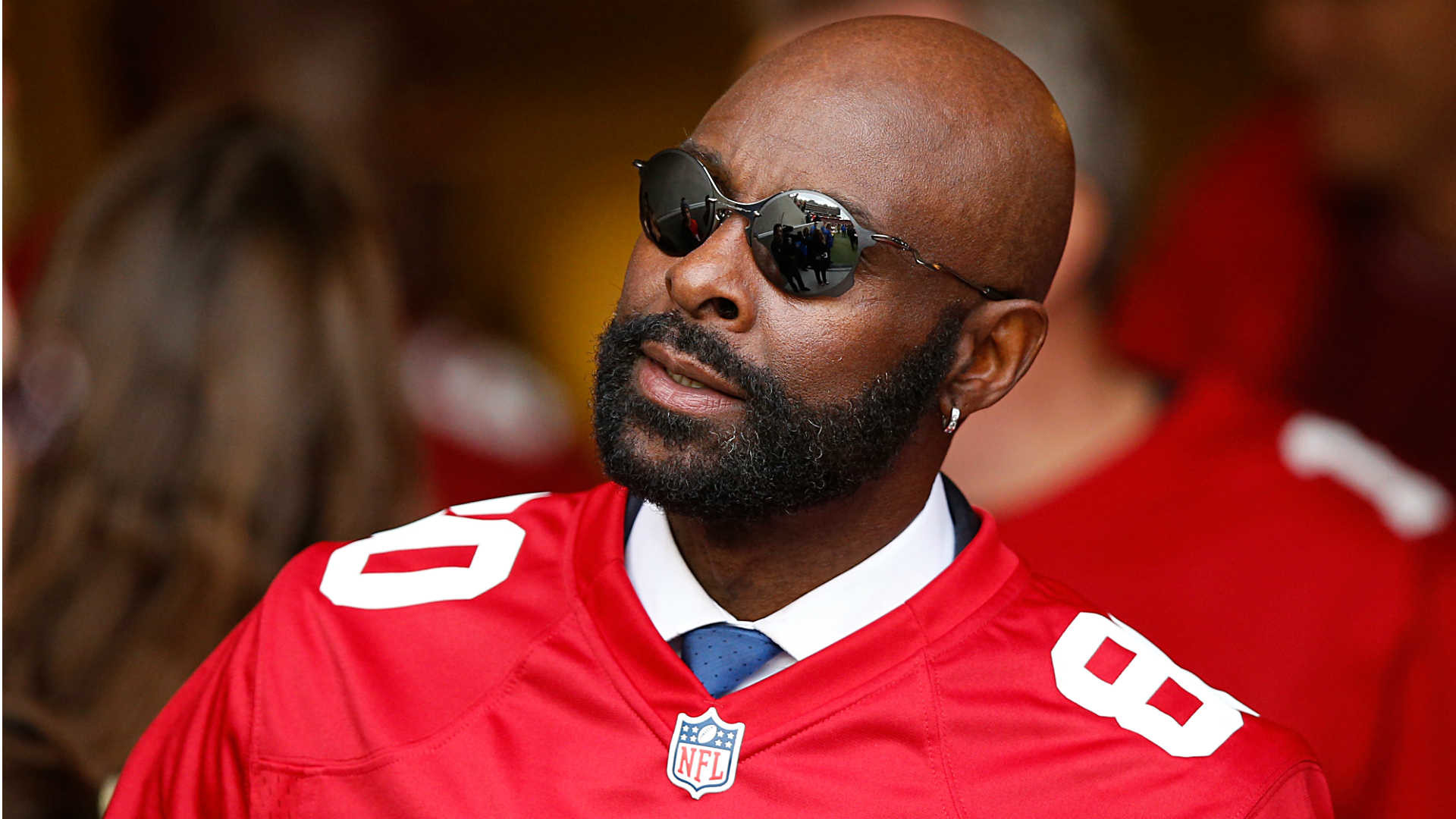 Jerry Rice causes controversy after wearing Popeyes helmet with chicken facemask NFL Sporting News