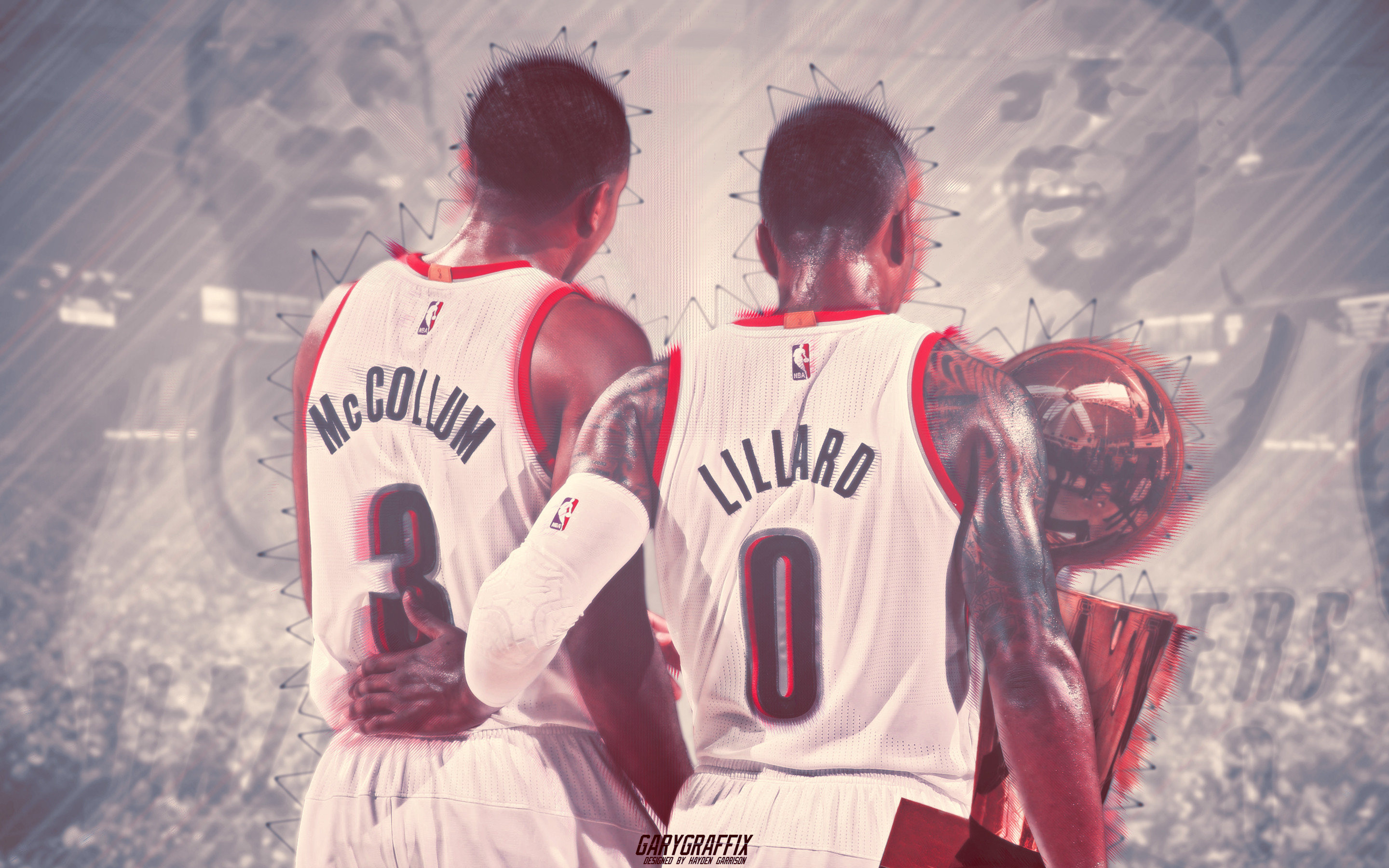 NBA Finals Damian Lillard x CJ McCollum – Trailblazers Wallpaper