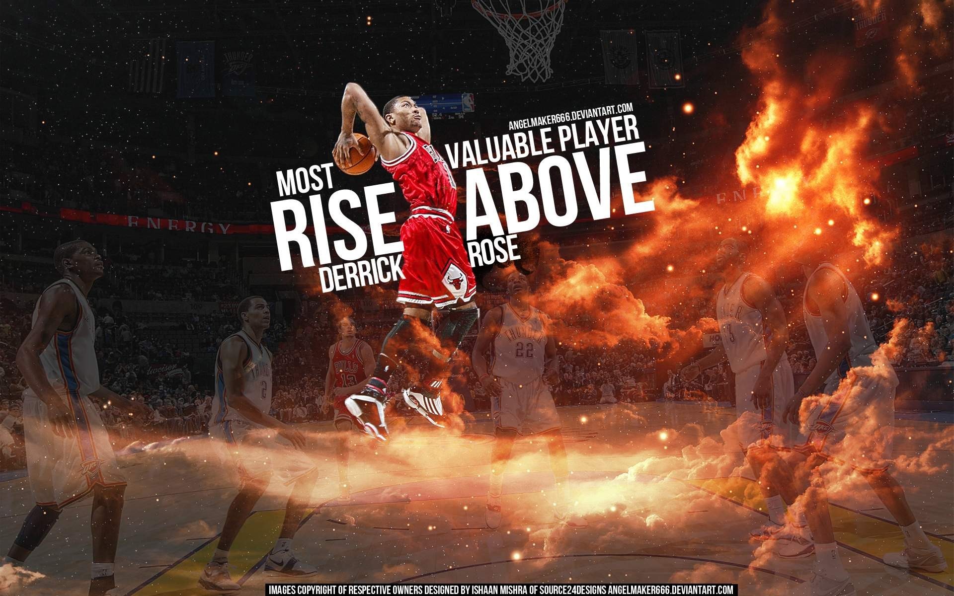 nba | You are going over Fire Slam Dunk NBA Basketball Derrick Rose Cloud  .. Michael Jordan BasketballNba BasketballRose WallpaperDerrick …