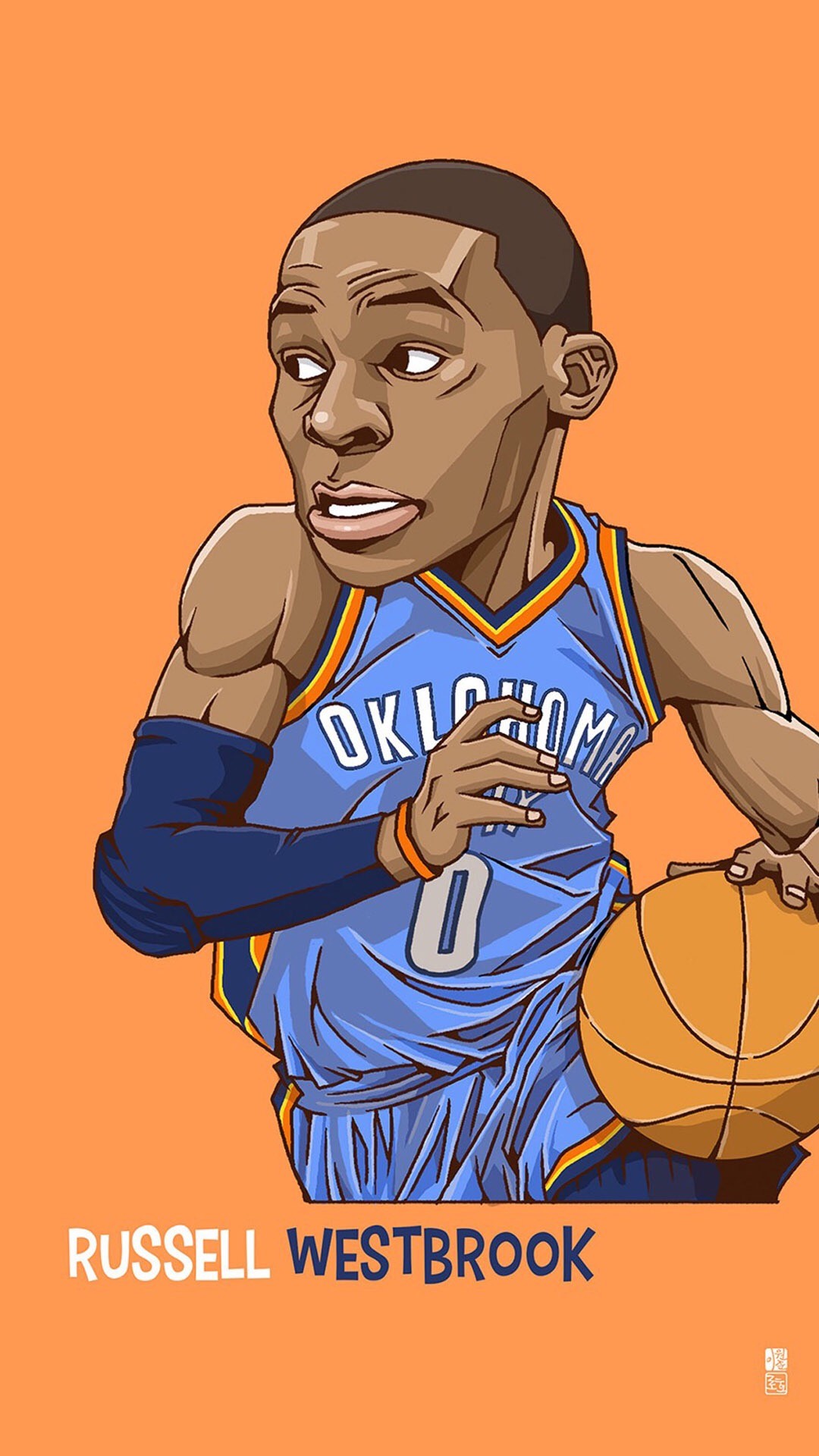 Russell Westbrook. Tap to see Collection of Famous NBA Basketball Players Cute Cartoon Wallpapers for