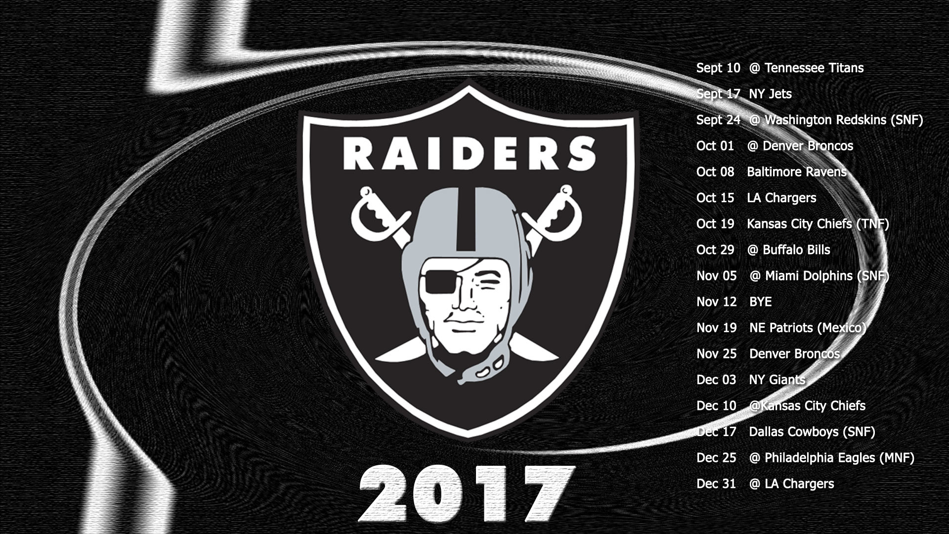 2017 Raiders Schedule