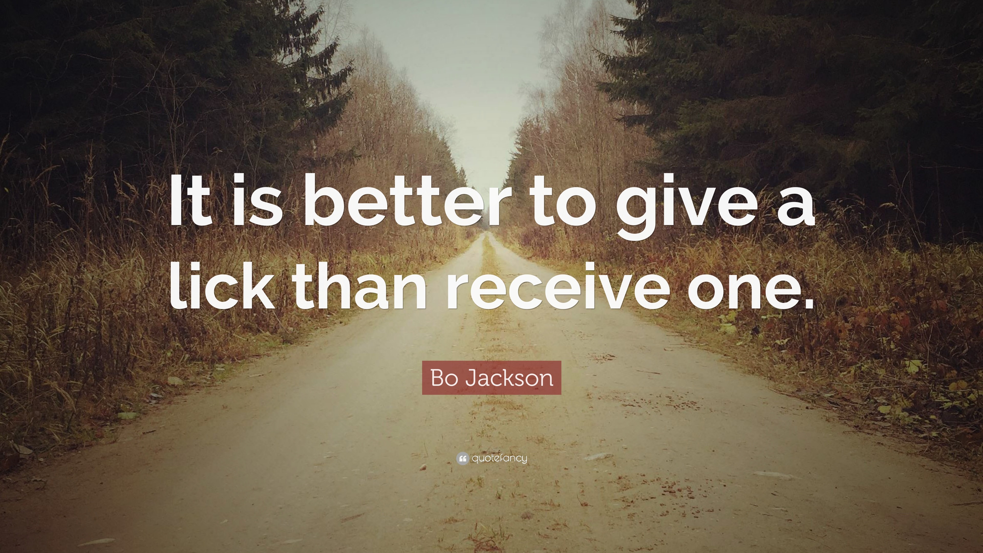 Bo Jackson Quote It is better to give a lick than receive one