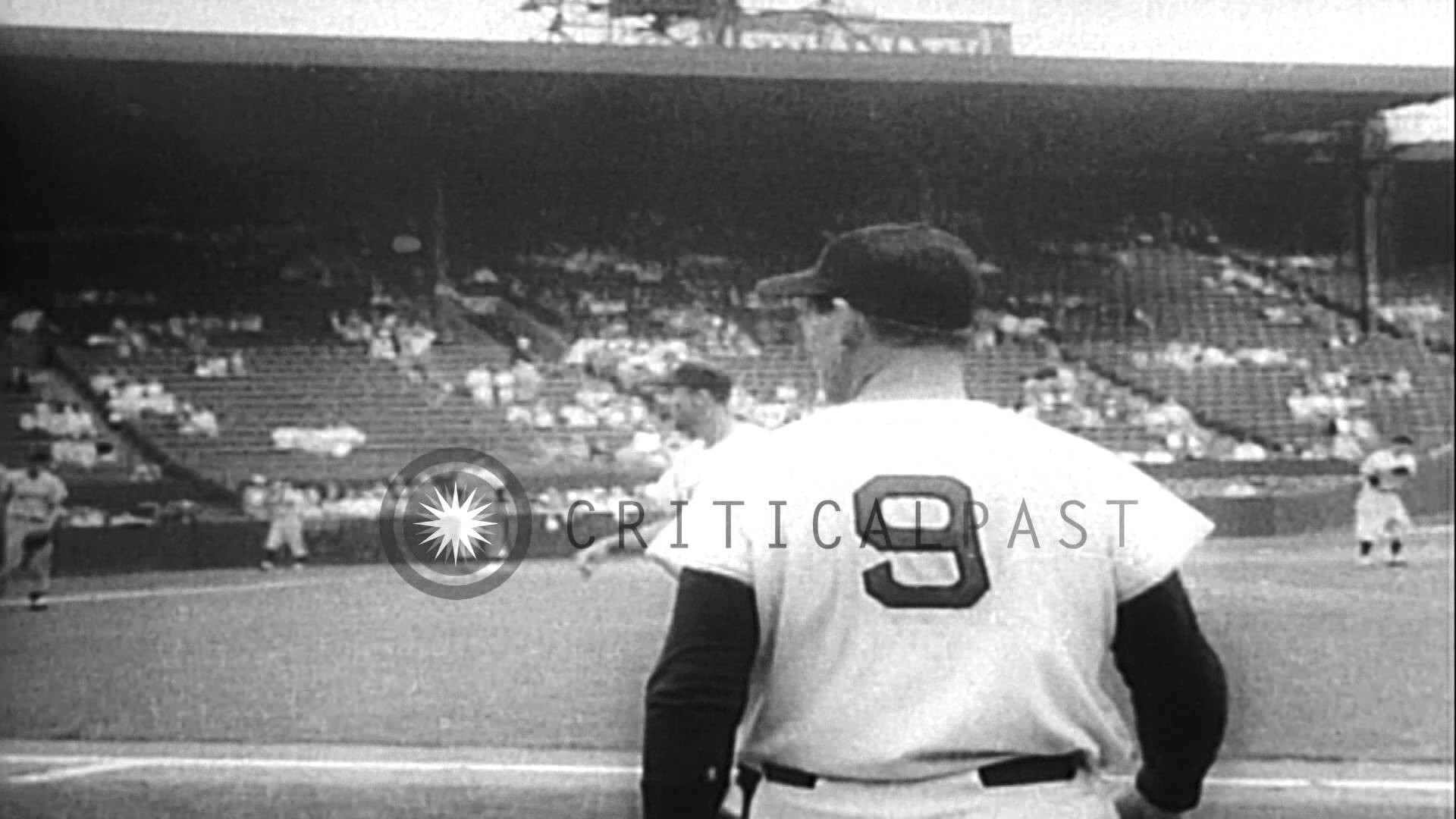 Mickey Mantle and Ted Williams compete for 1957 batting chanpionship, and MilwaukHD Stock Footage