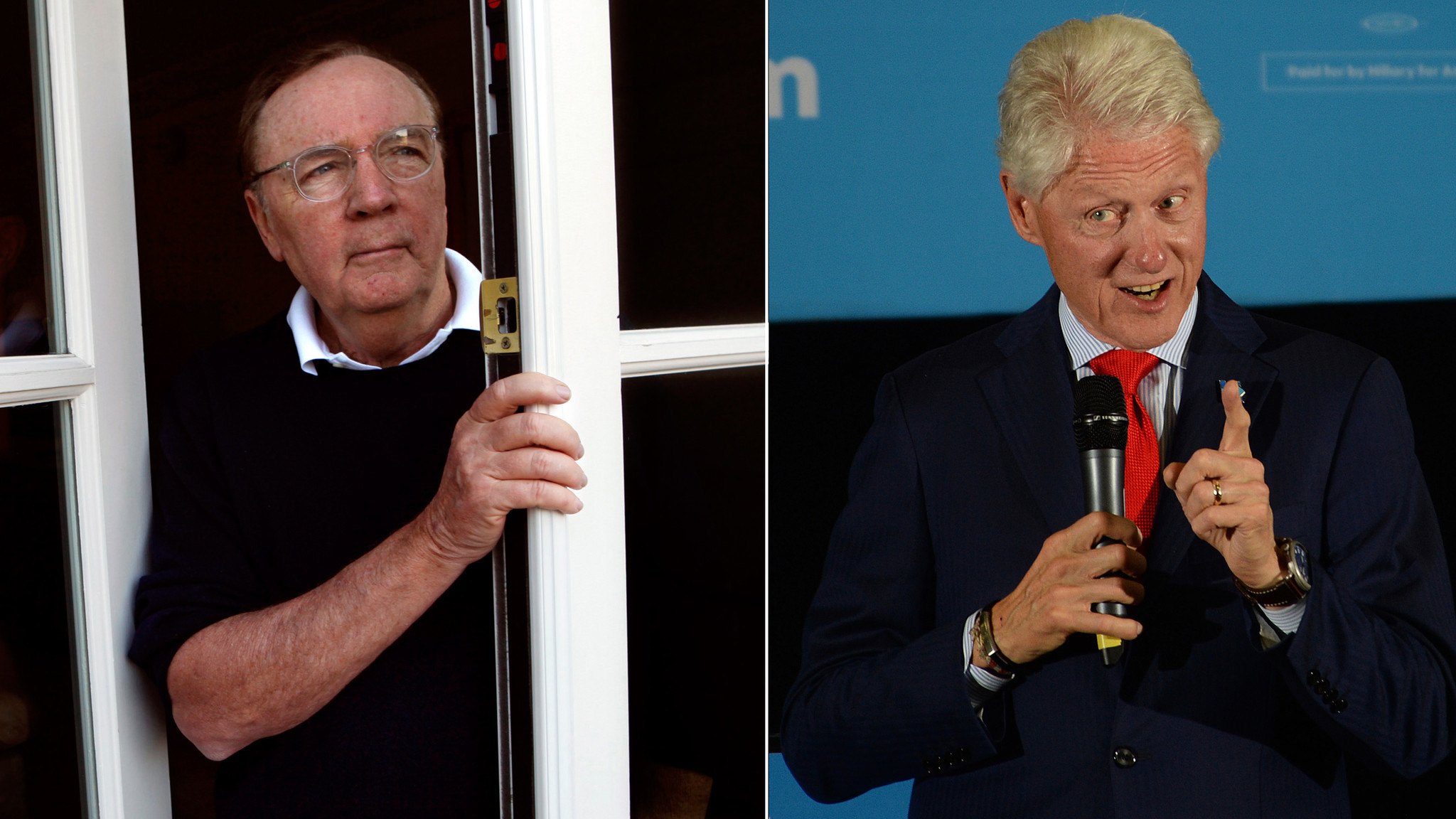James Patterson and former President Clinton. (Genaro Molina / Los Angeles  Times, left