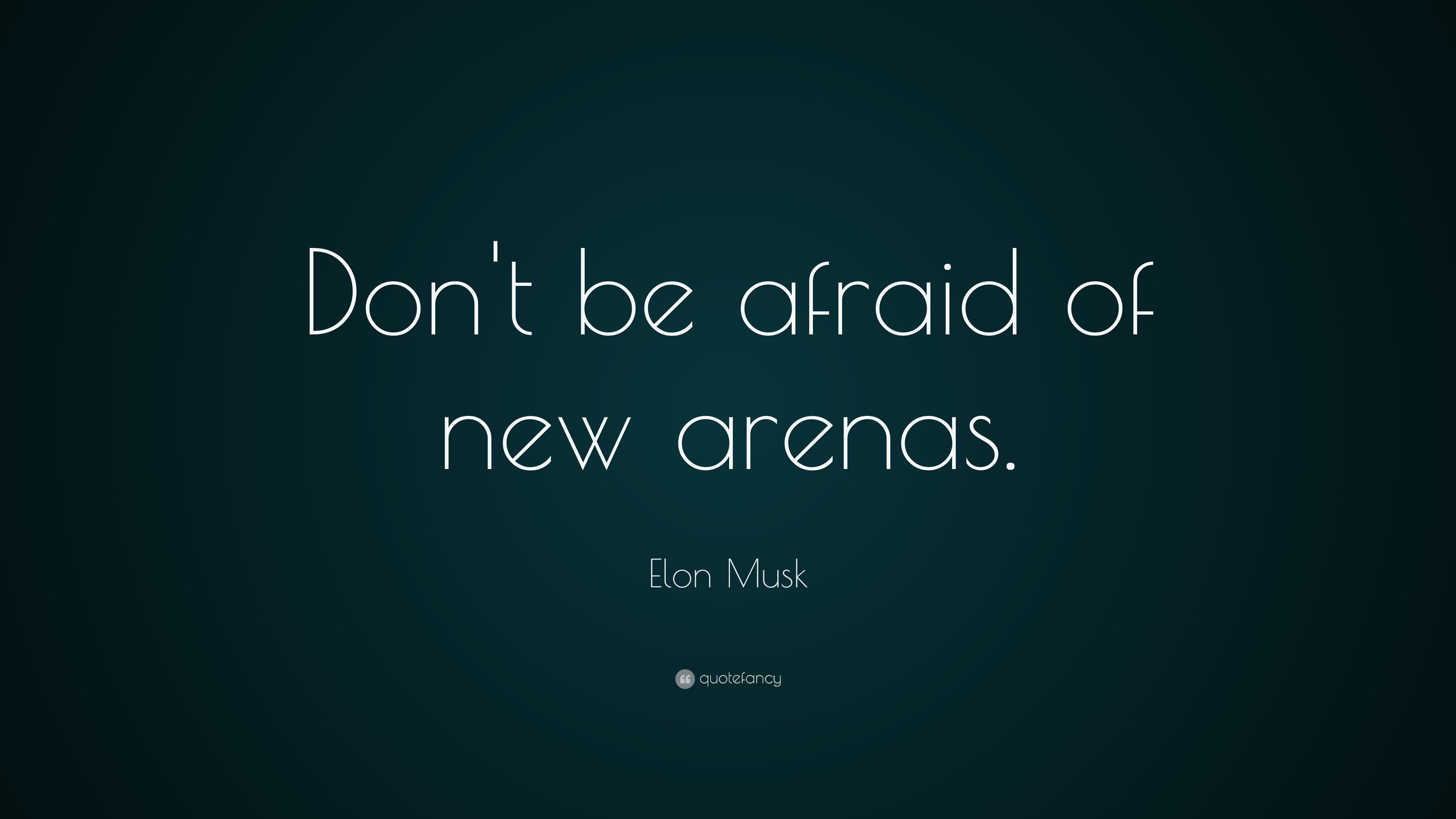 Elon Musk Quote Dont be afraid of new arenas.
