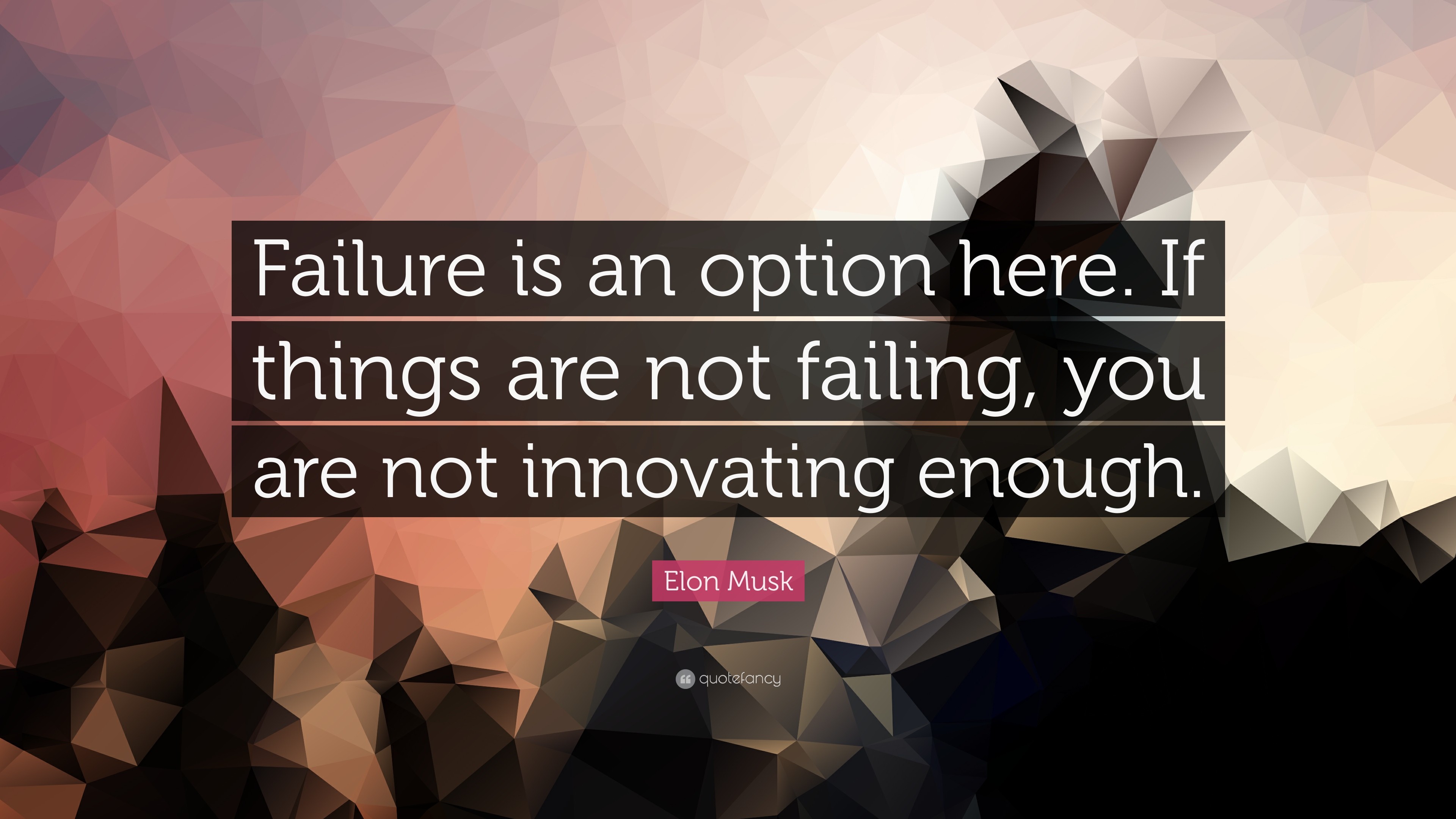 Elon Musk Quote: “Failure is an option here. If things are not failing