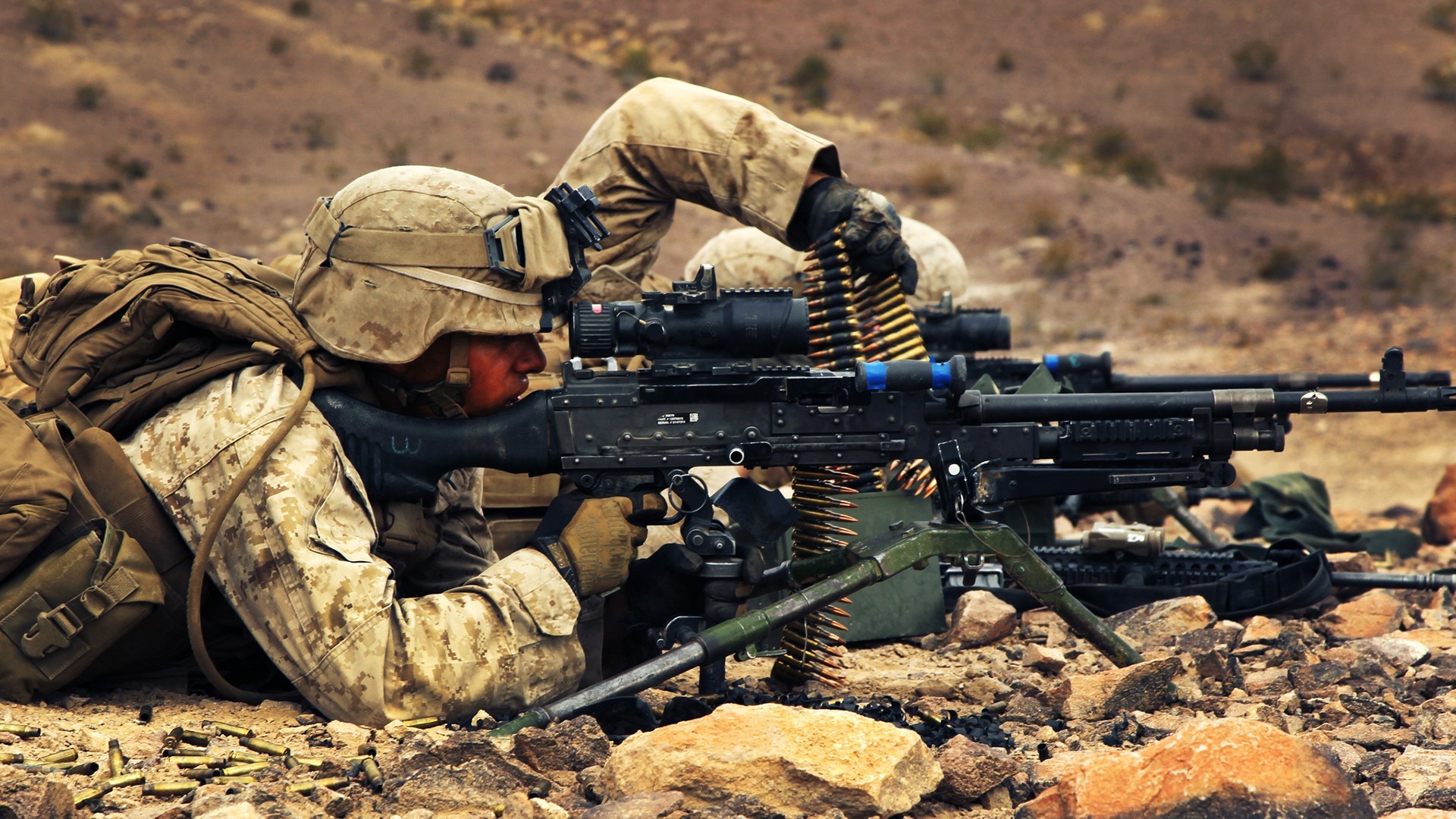 Wallpapers :: M240, tripod, United States Marine Corps