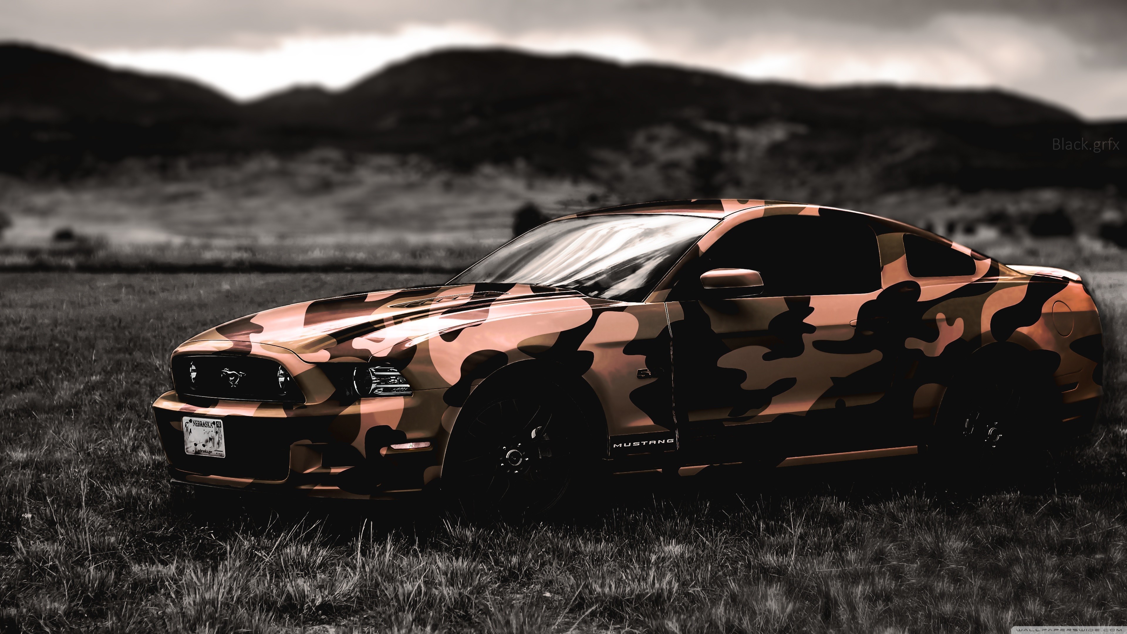 Ford, Ford Mustang, Army, Camouflage, Car Wallpapers HD / Desktop and Mobile Backgrounds