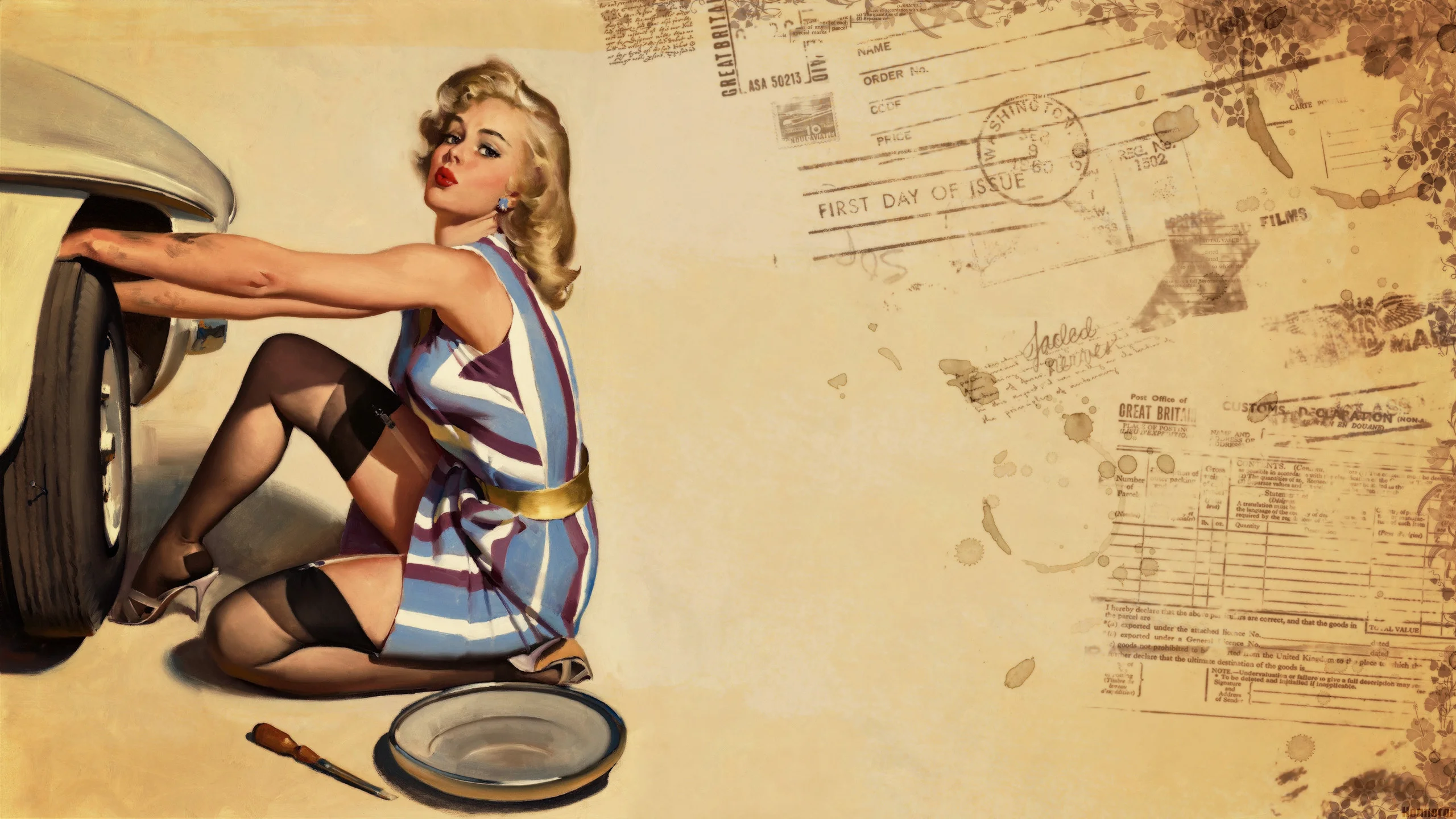 Pin-up Wallpaper, Style, Retro, Girls, Honnoror | Wallpapers