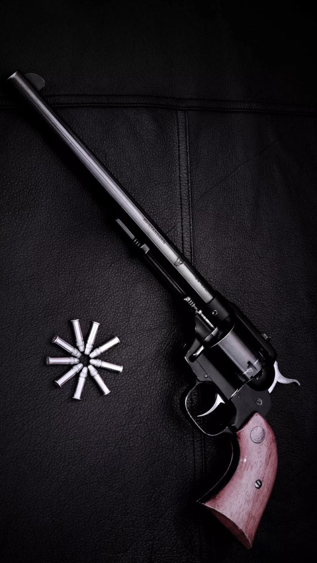 Revolver Gun Dark Background #iPhone #wallpaper