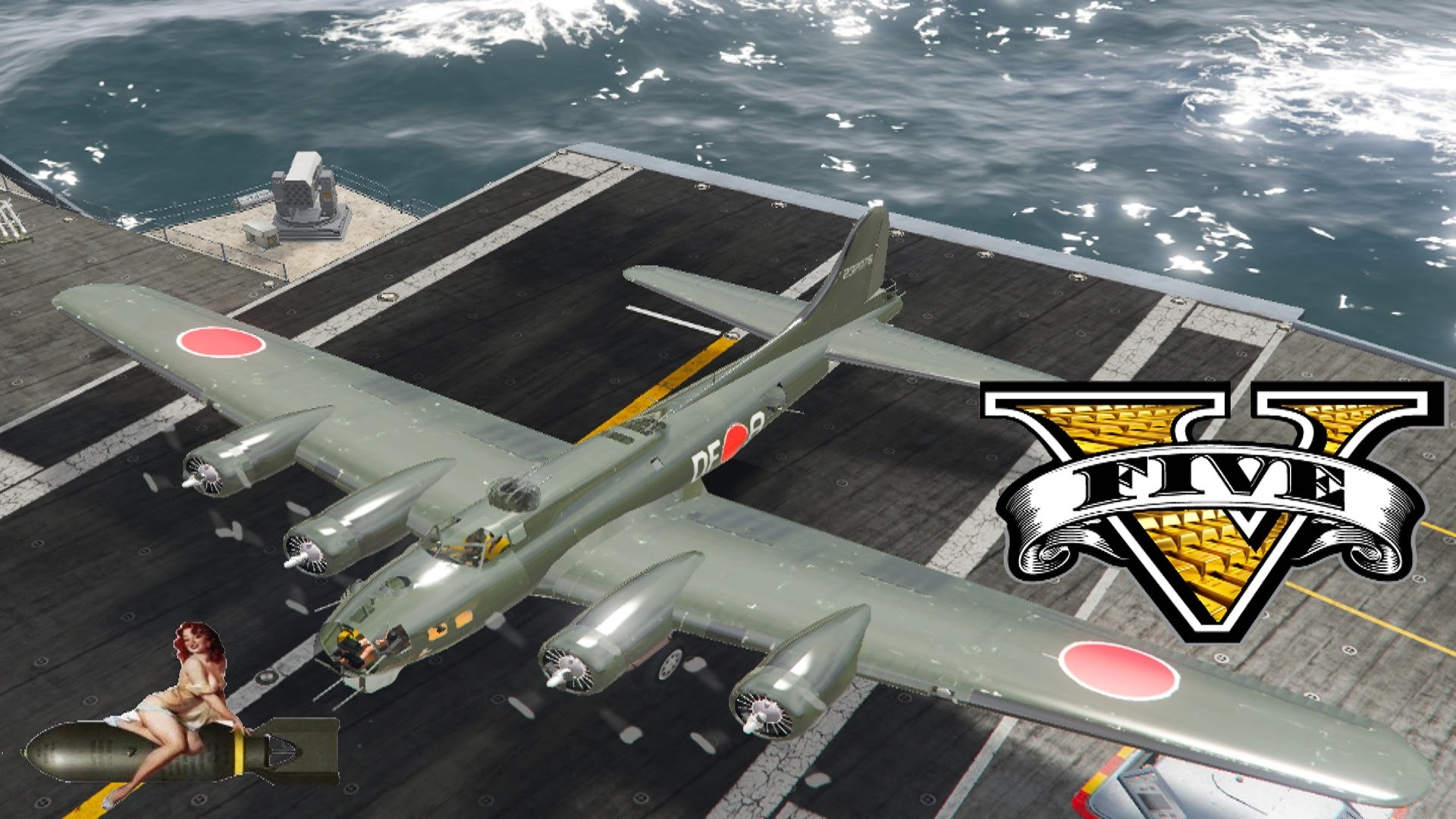 GTA 5 mods Lady Bomber Boeing B 17 Flying Fortress + Kawanishi H8K EMILY  Style livery WW2 Plane mod – YouTube