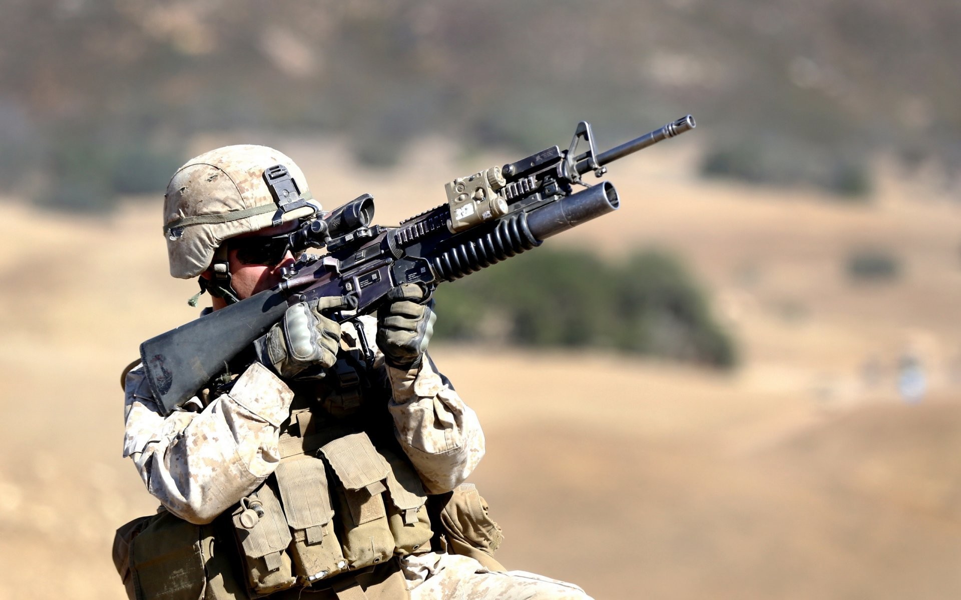 United states marine corps training medium machine gun