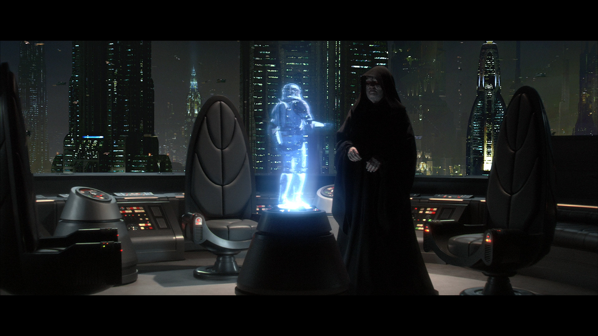 … Darth Sidious talks to a clone trooper in Revenge Of The Sith …