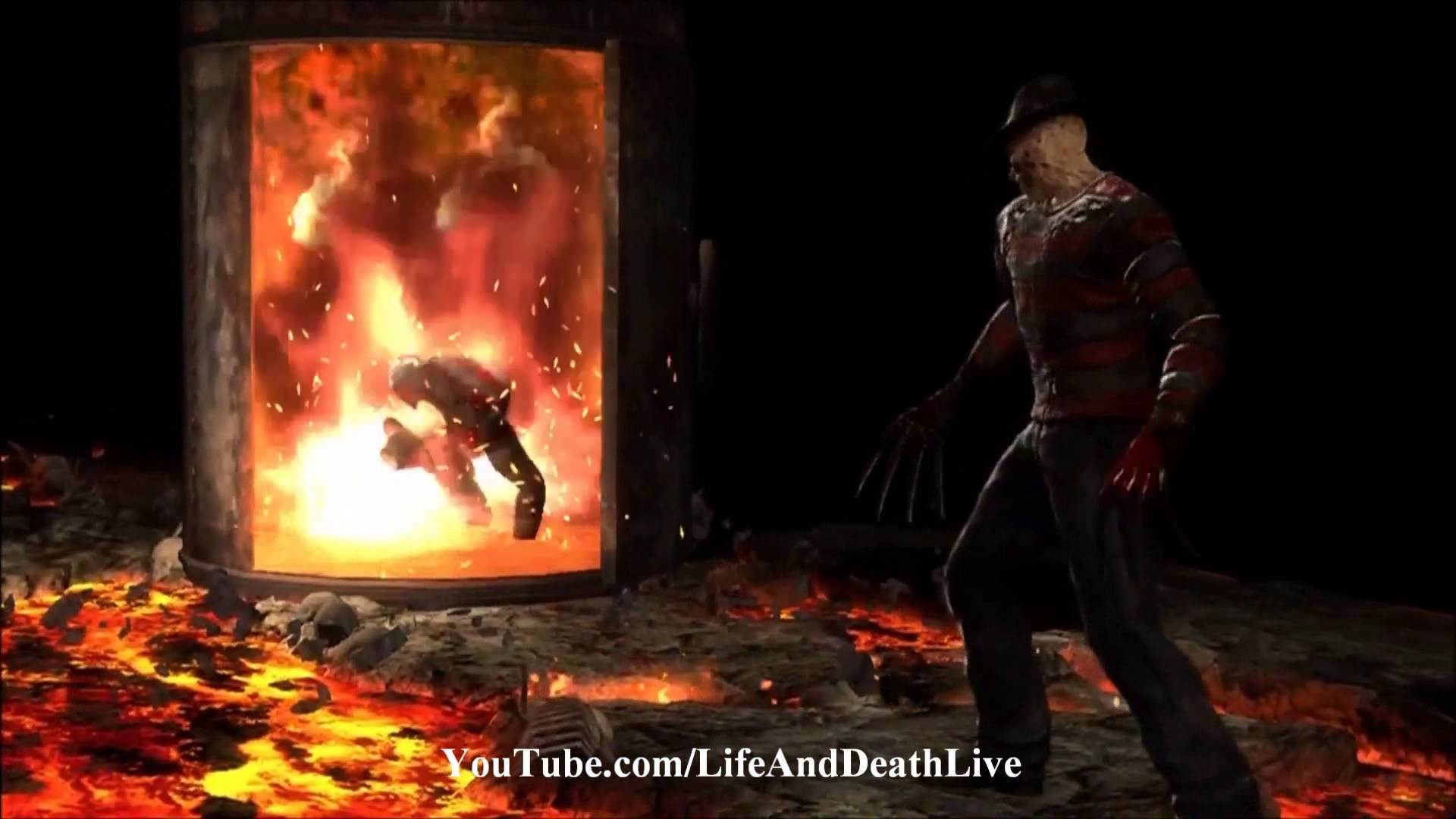 Mortal Kombat 9 Freddy Krueger Fatality 1, 2, Stage and Babality