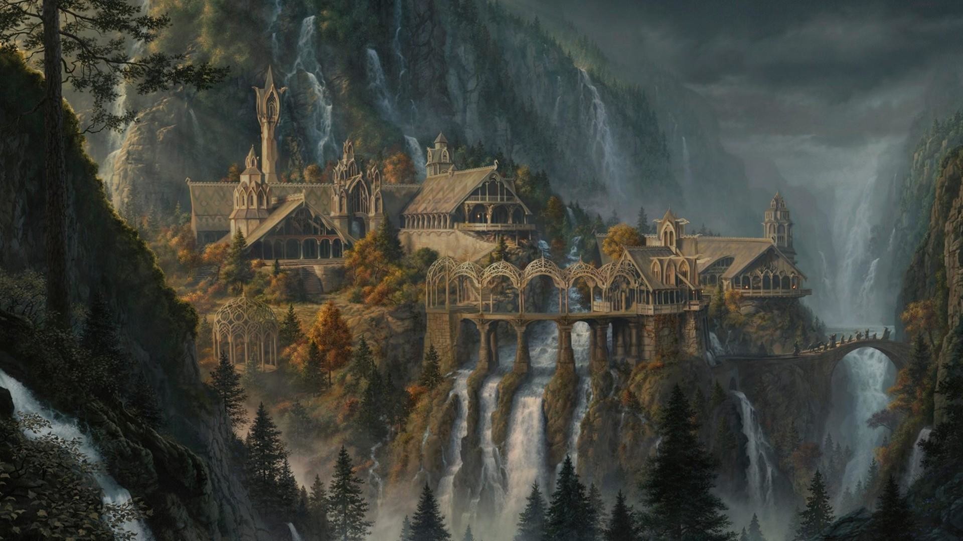 General 1920×1080 fantasy art waterfall Rivendell The Lord