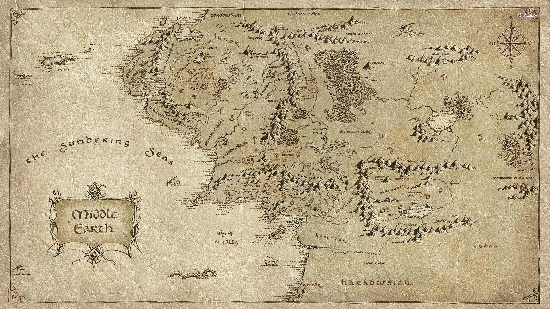 Middle Earth map – The Lord of The Rings wallpaper – Movie .