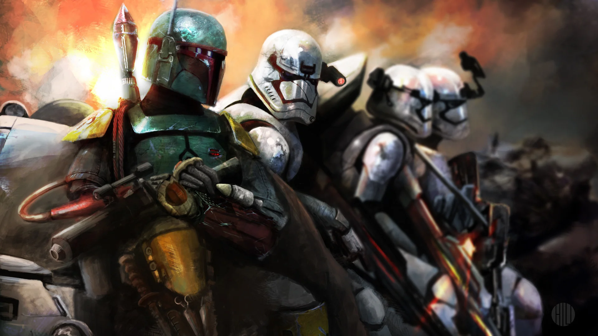 Boba Fett with First Order ERT squad