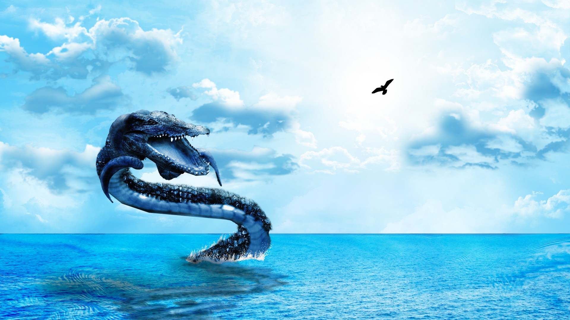 sea serpent wallpaper hd