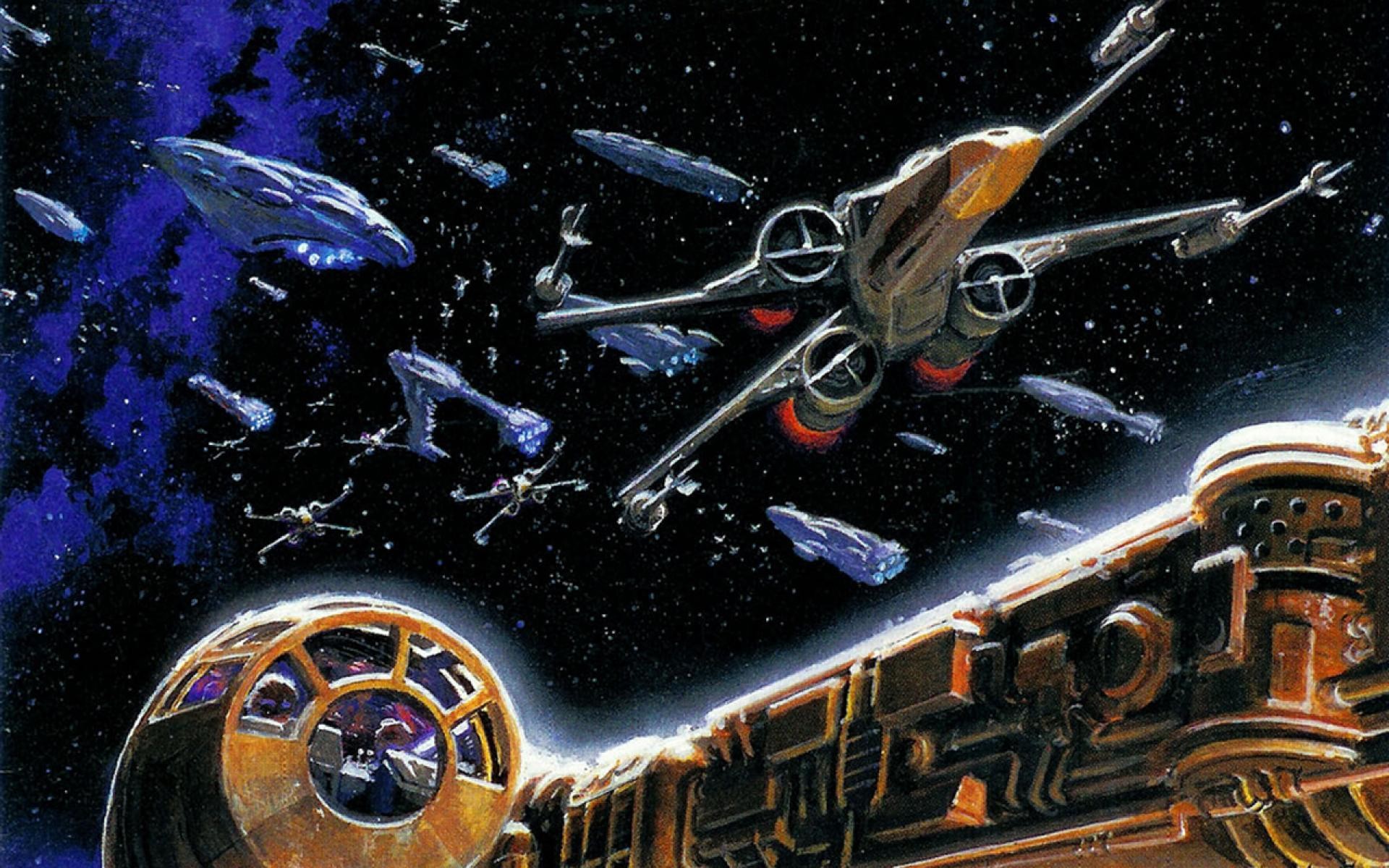 Star wars millennium falcon x wing battle hd wallpaper