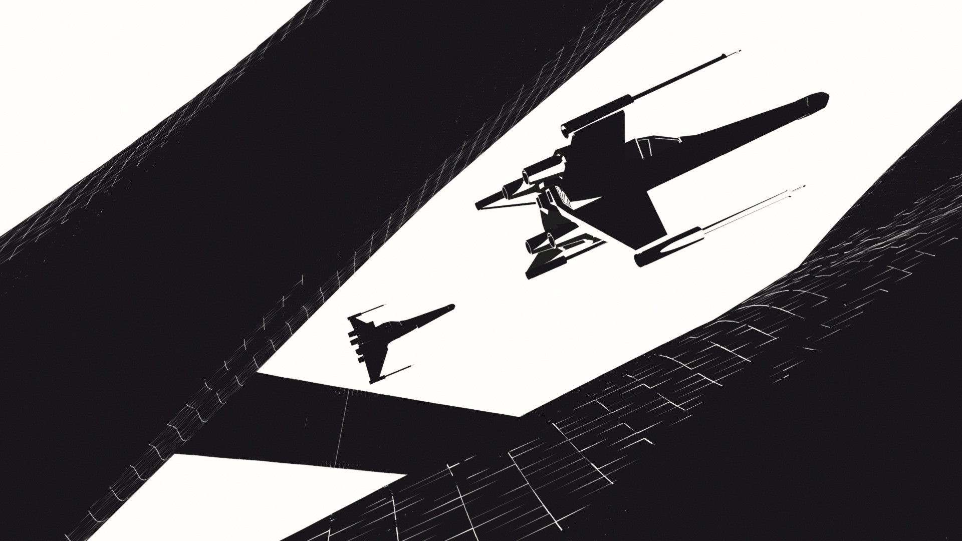 Black White X Wing Wallpaper