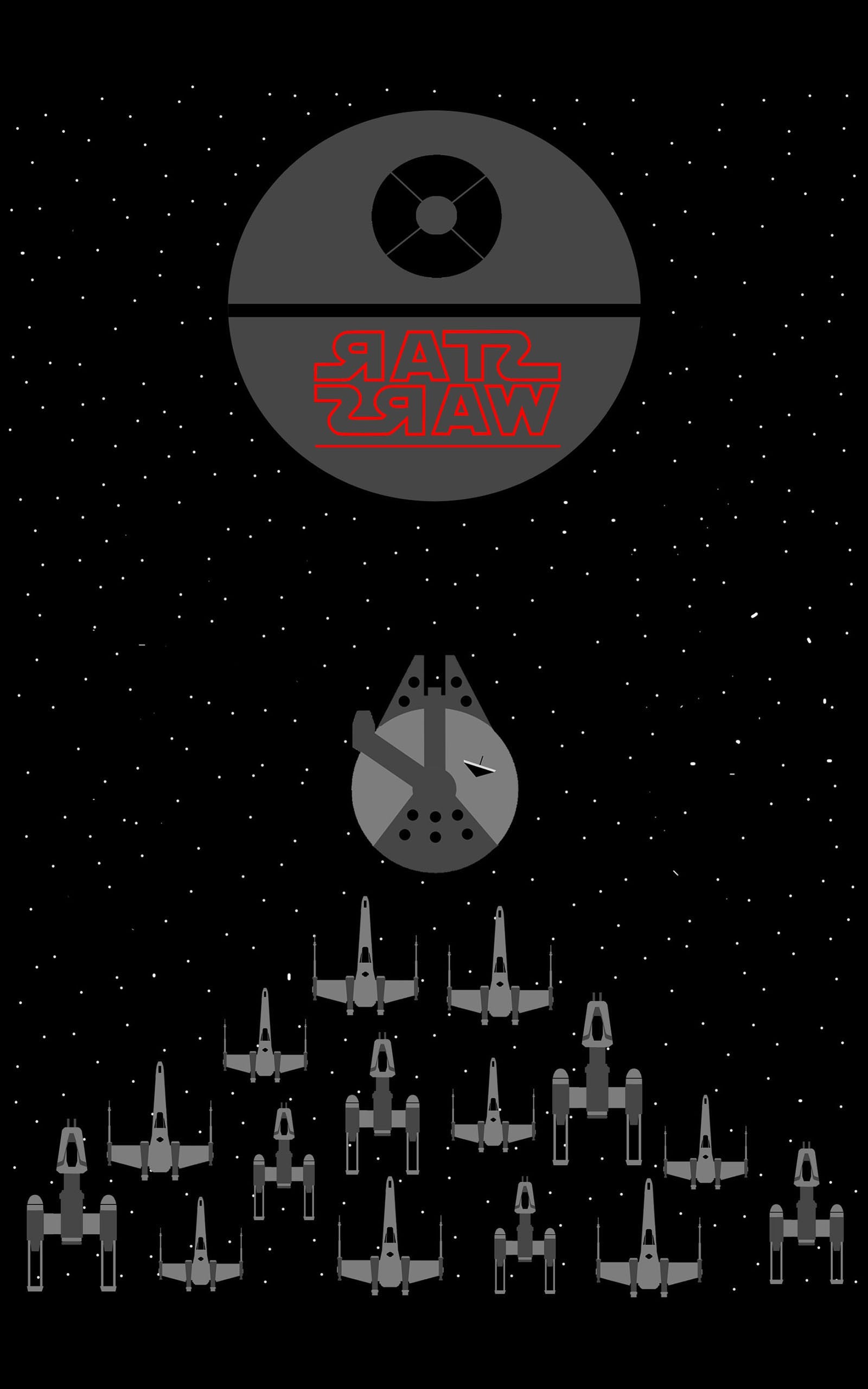 Star Wars, Millennium Falcon, X wing, Y Wing, Death Star, Space,  Minimalism, Portrait Display Wallpapers HD / Desktop and Mobile Backgrounds