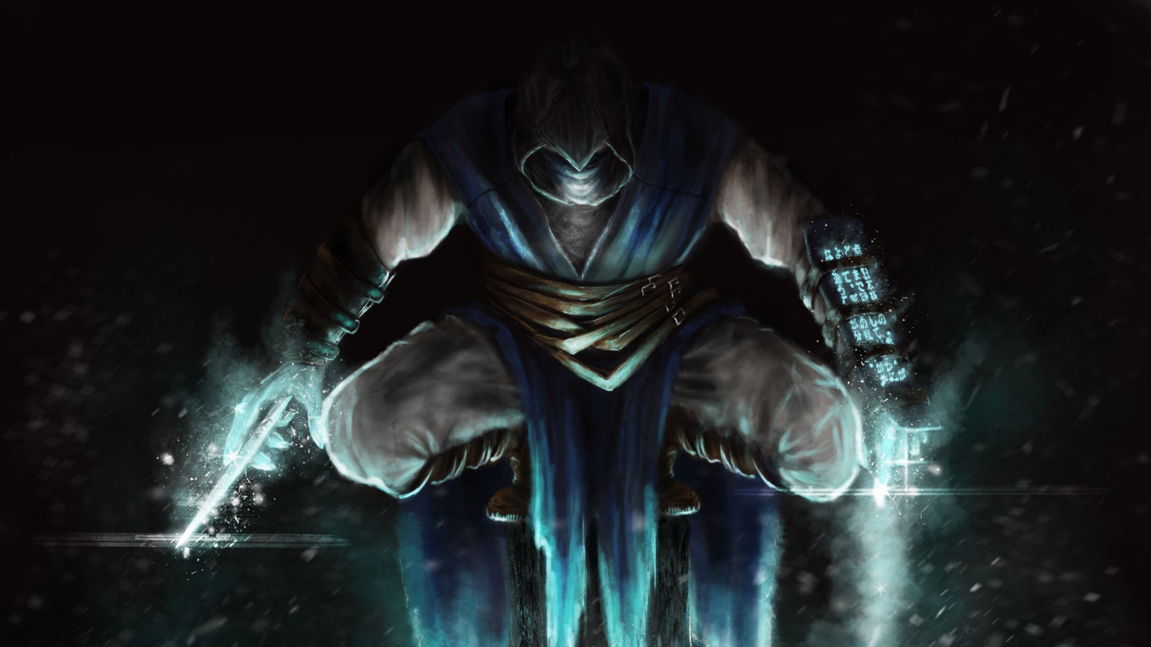 Download Wallpaper Mortal kombat, Sub zero, Jump, Art 4K
