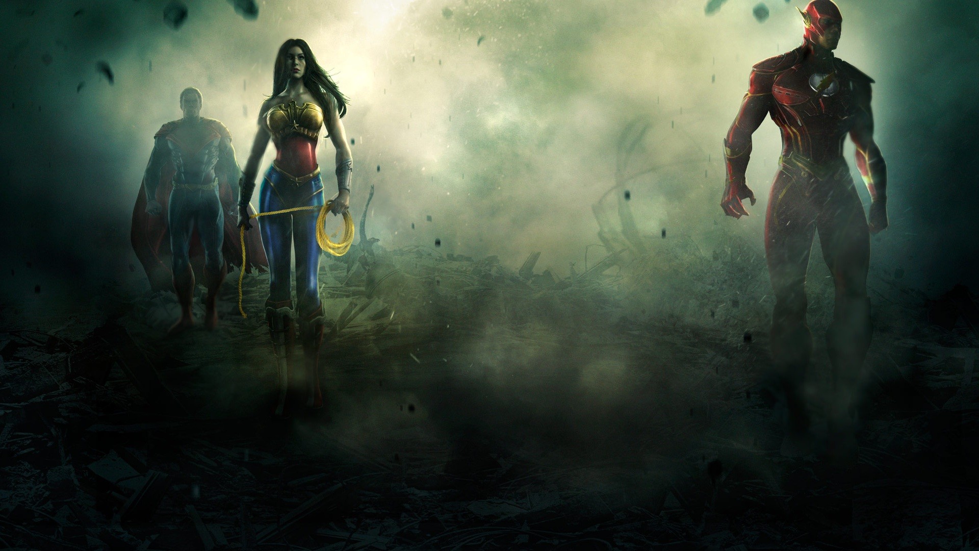 Superman, Wonder Woman ,Flash wallpaper so you can download wallpaper