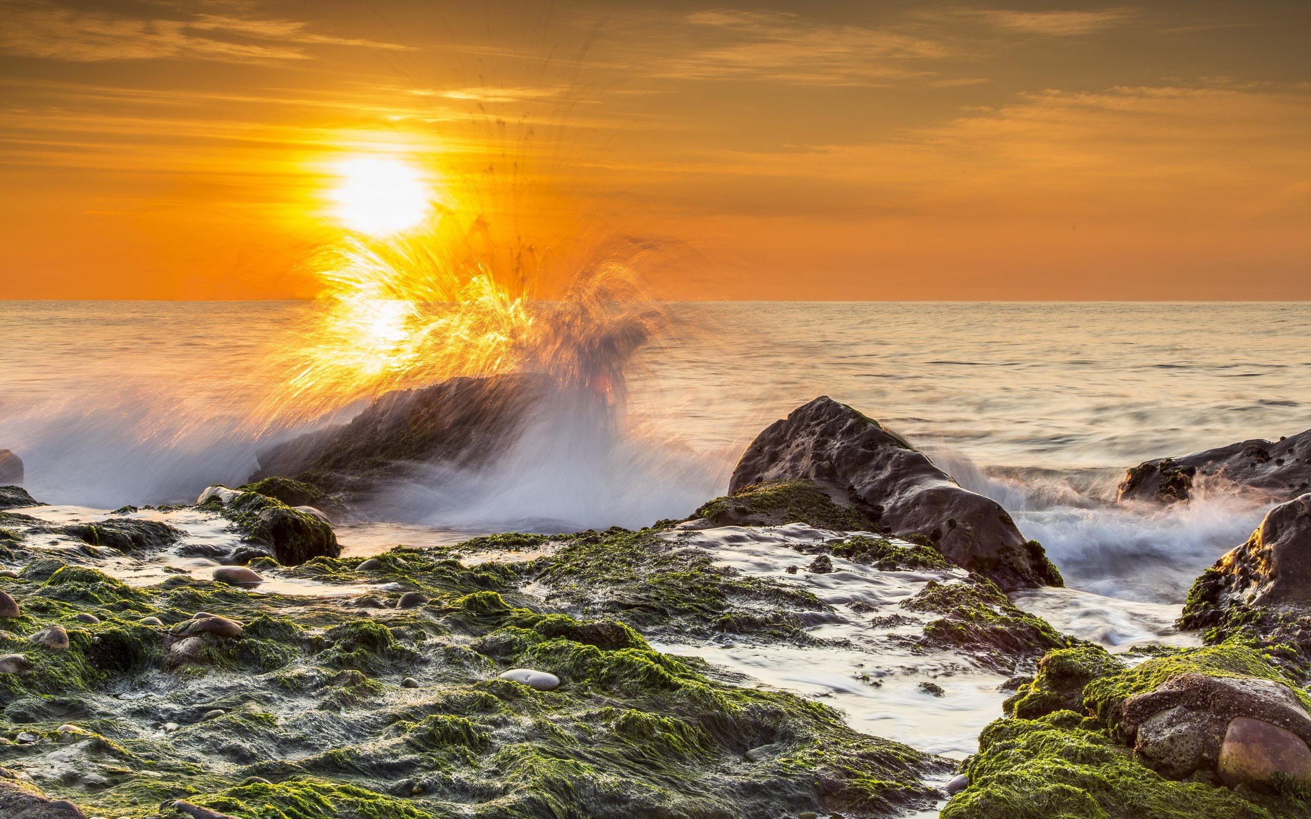 Rocky Beach Sunrise HD Wallpaper