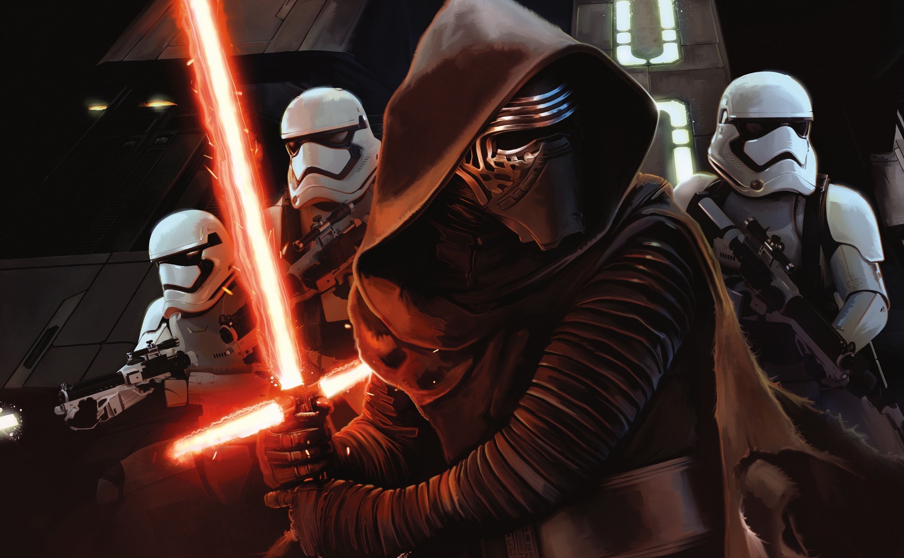 Star Wars: Episode VII The Force Awakens, Artwork, Kylo Ren, Stormtrooper