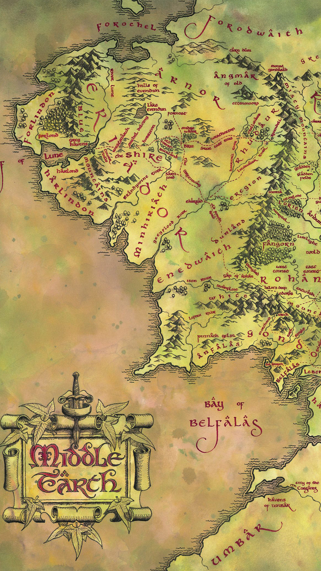 Middle earth map – The Lord of the Rings Wallpaper