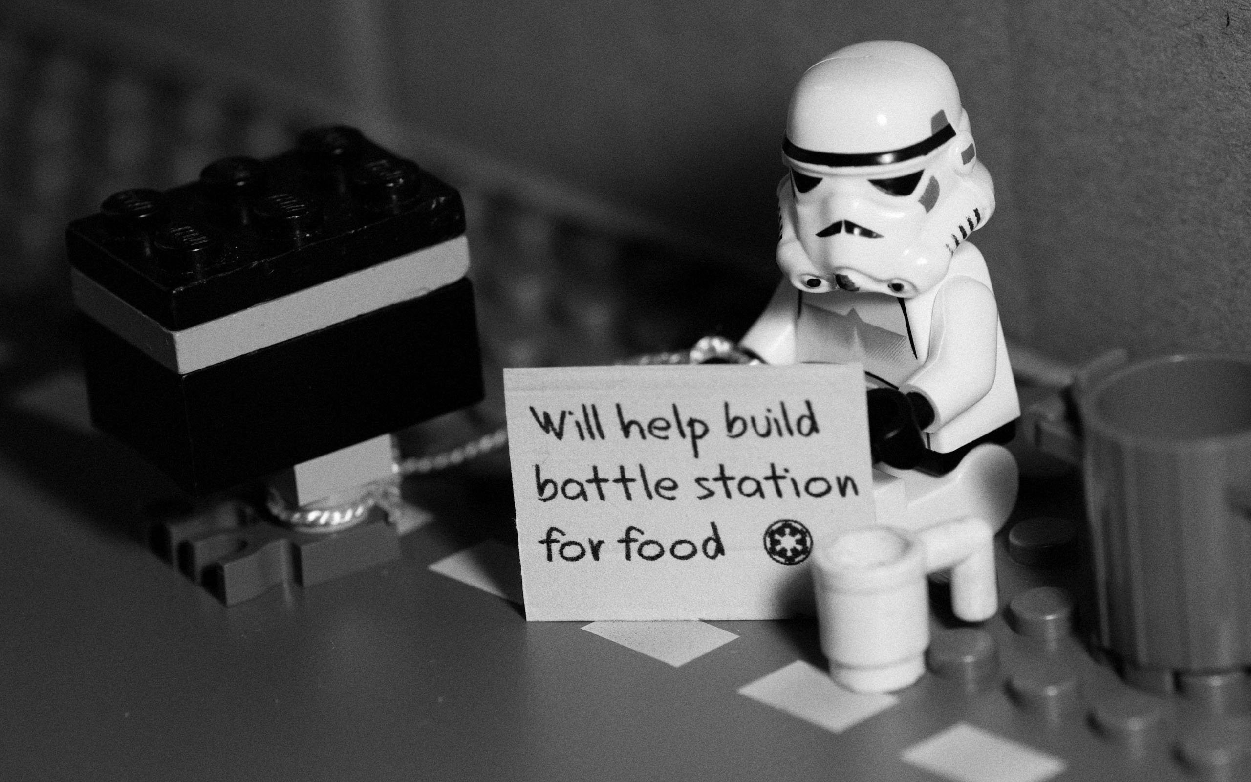 Funny Grayscale Legos Monochrome Signs Star Wars Stormtroopers