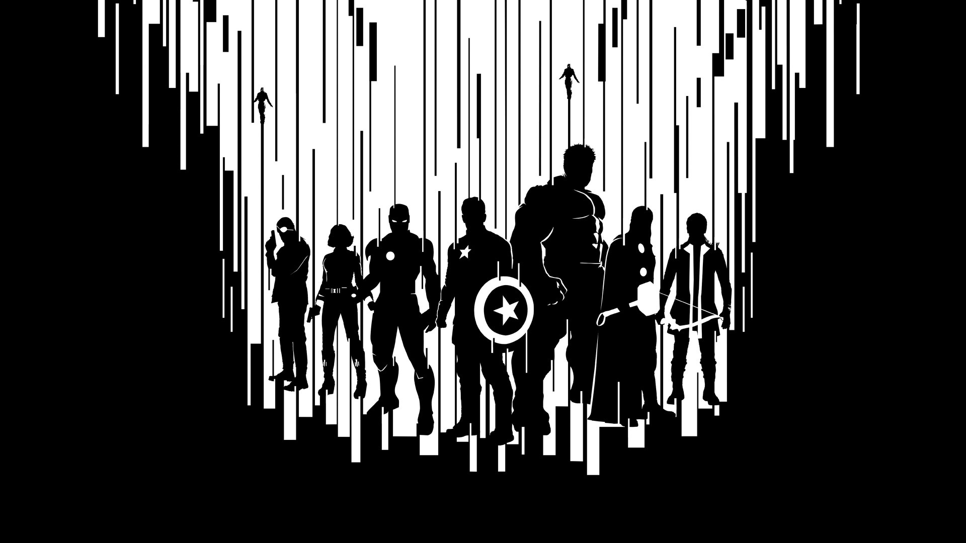 Avengers age of ultron black and white main characters