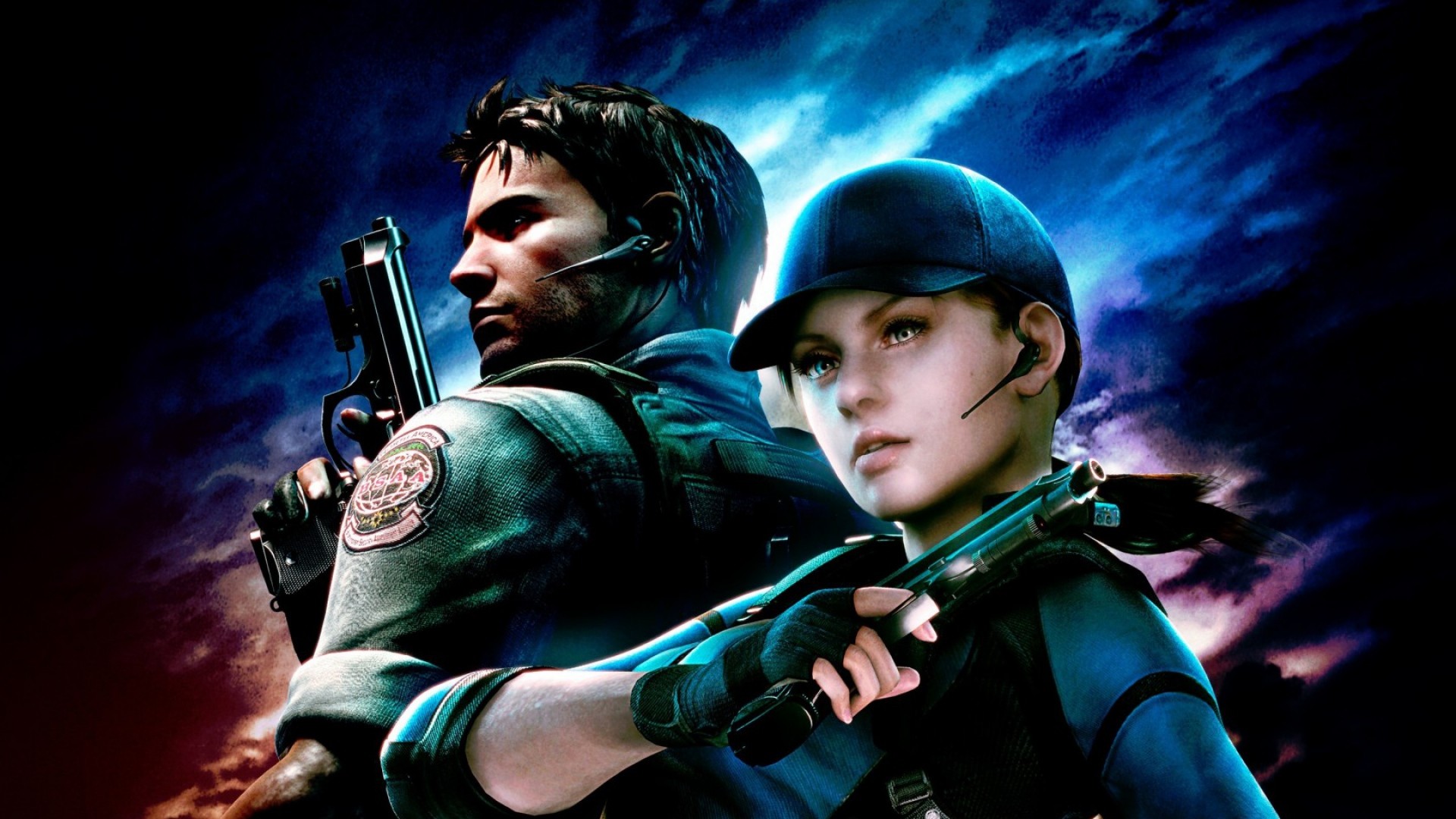 Preview wallpaper resident evil, jill valentine, chris redfield 1920×1080